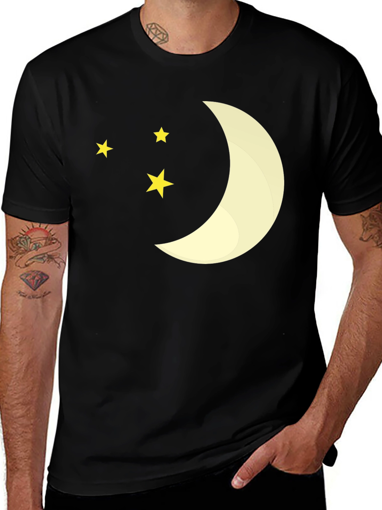 Night Sky Tee - Moon & Stars Graphic T-Shirt