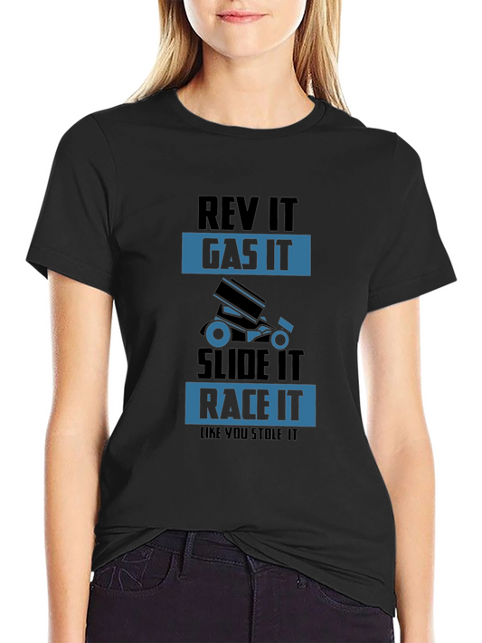 Rev It Gas It Race It T-Shirt - Mens Black Graphic Tee