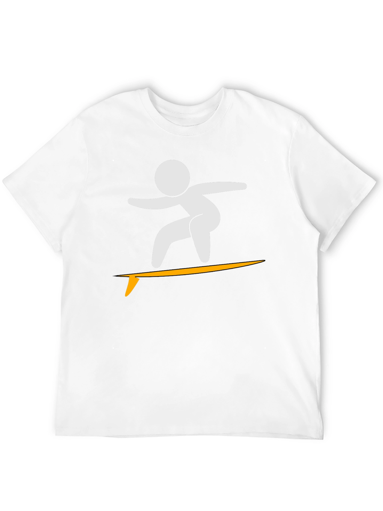 Surfer Stick Figure Black T-Shirt