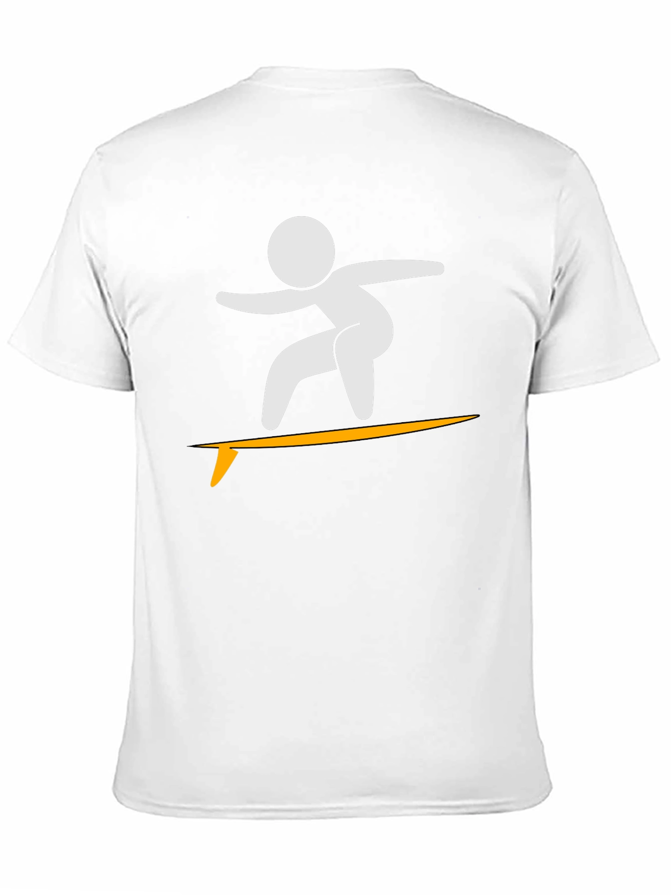 Surfer Stick Figure Black T-Shirt