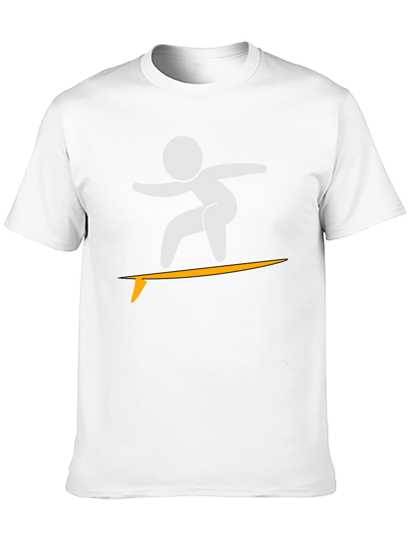 Surfer Stick Figure Black T-Shirt