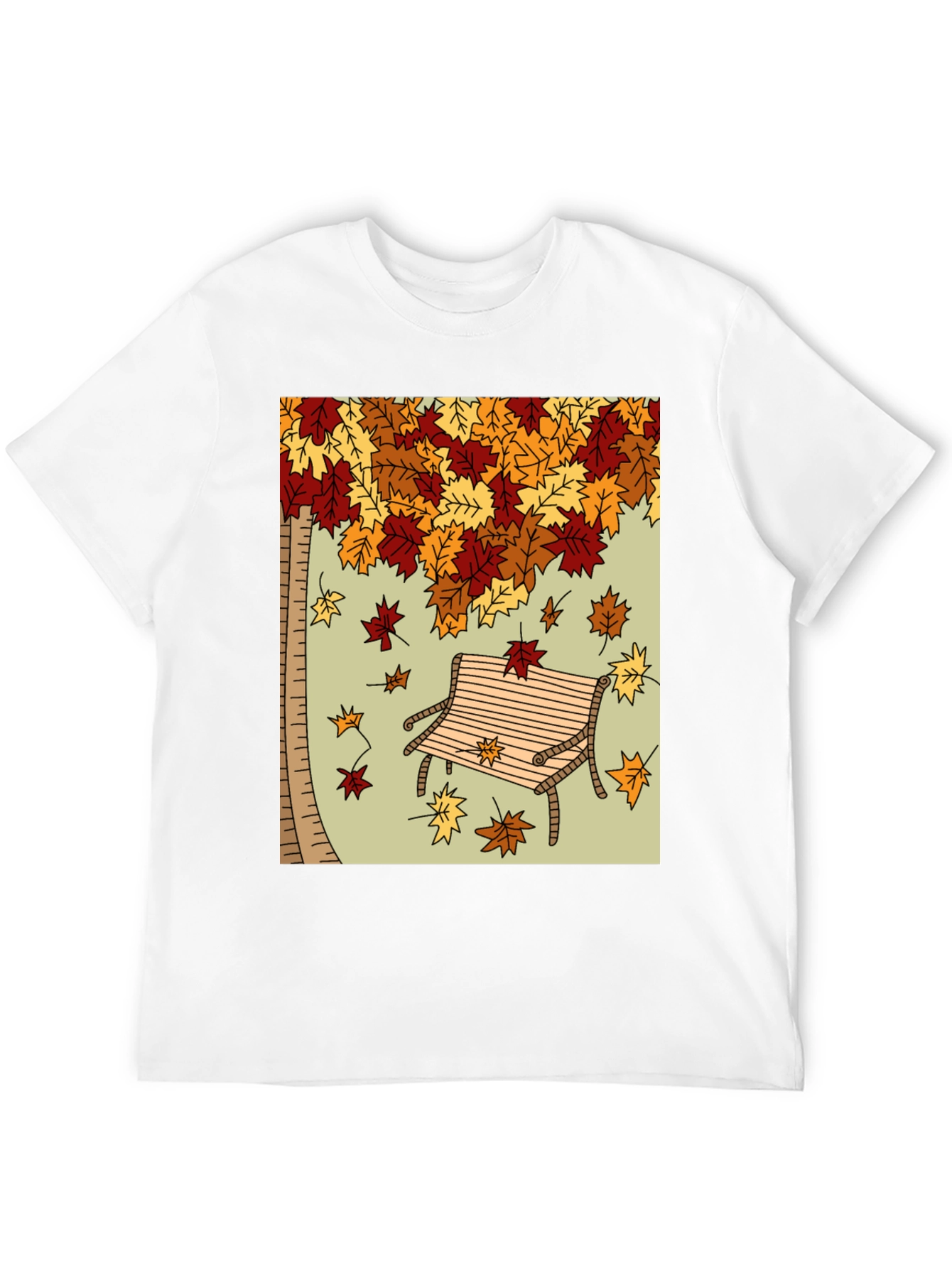 Autumn Leaves Bench Graphic Tee