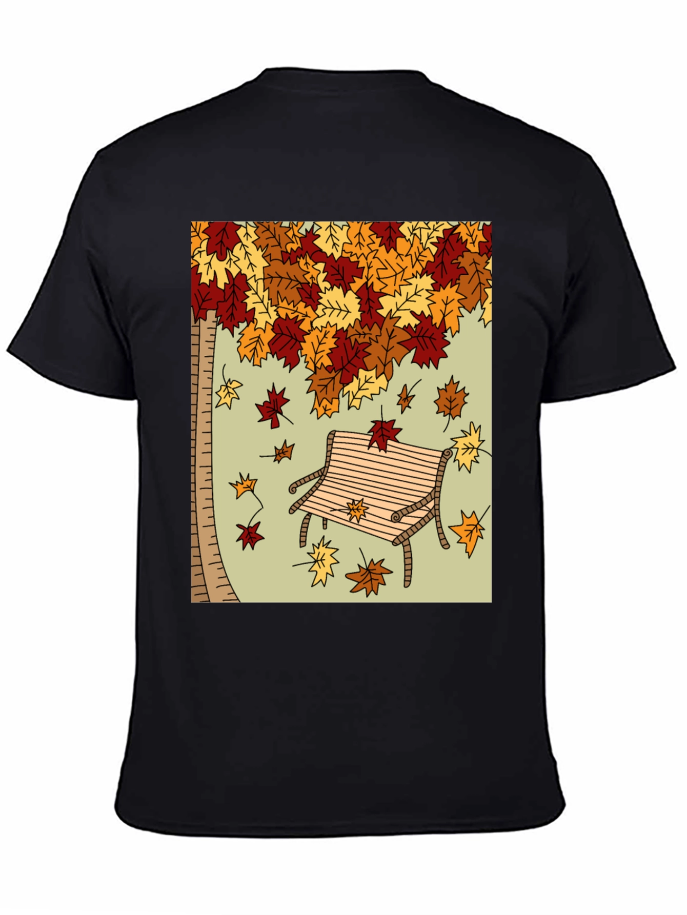 Autumn Leaves Bench Graphic Tee