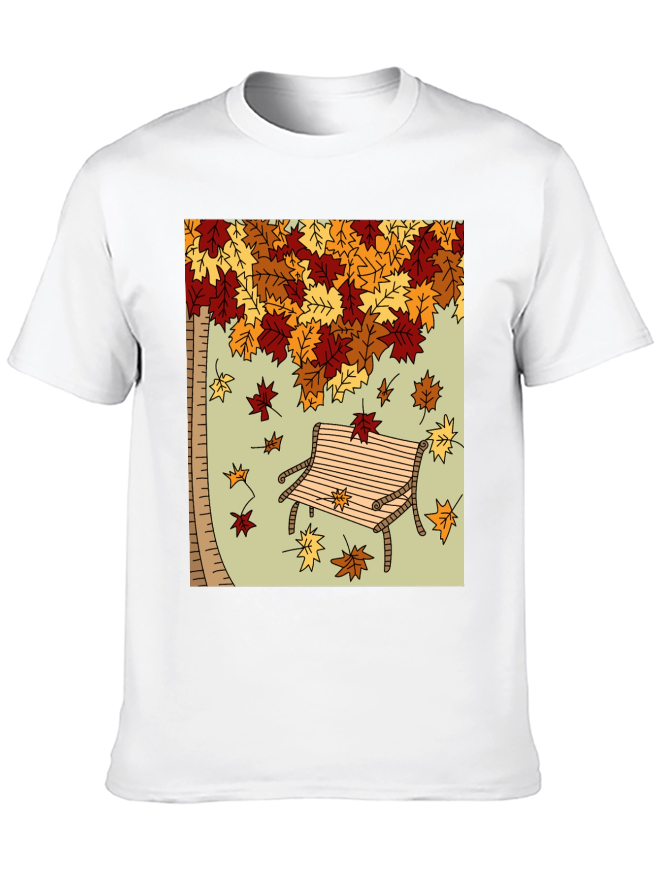 Autumn Leaves Bench Graphic Tee