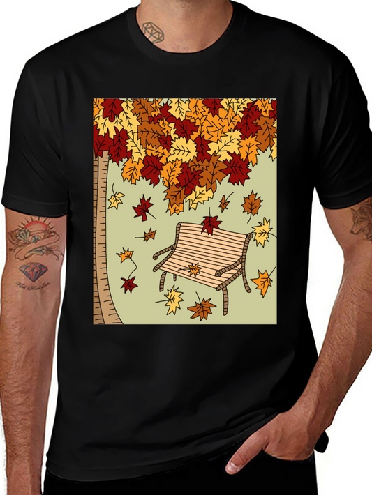 Autumn Leaves Bench Graphic Tee