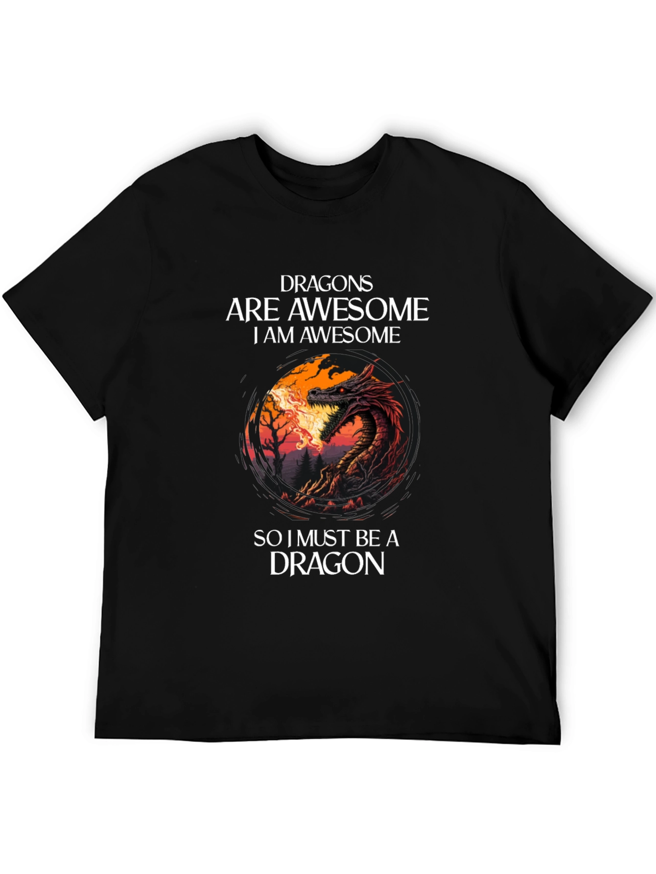 Dragon Are Awesome Black T-Shirt