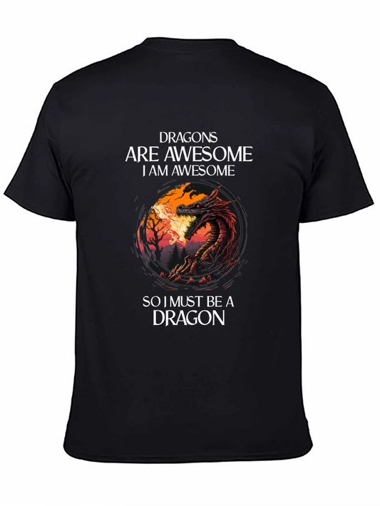 Dragon Are Awesome Black T-Shirt
