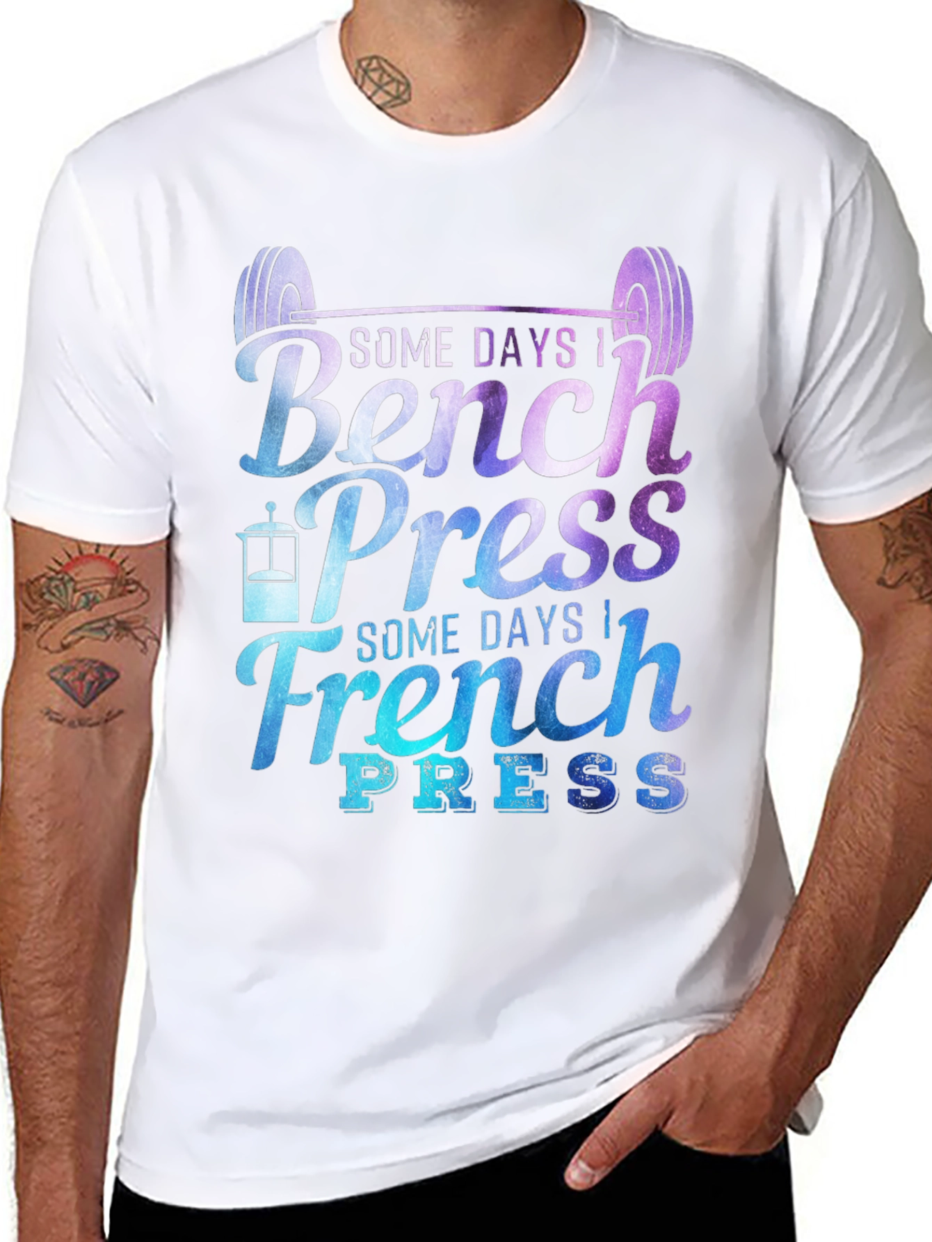 Bench Press & French Press Graphic T-Shirt