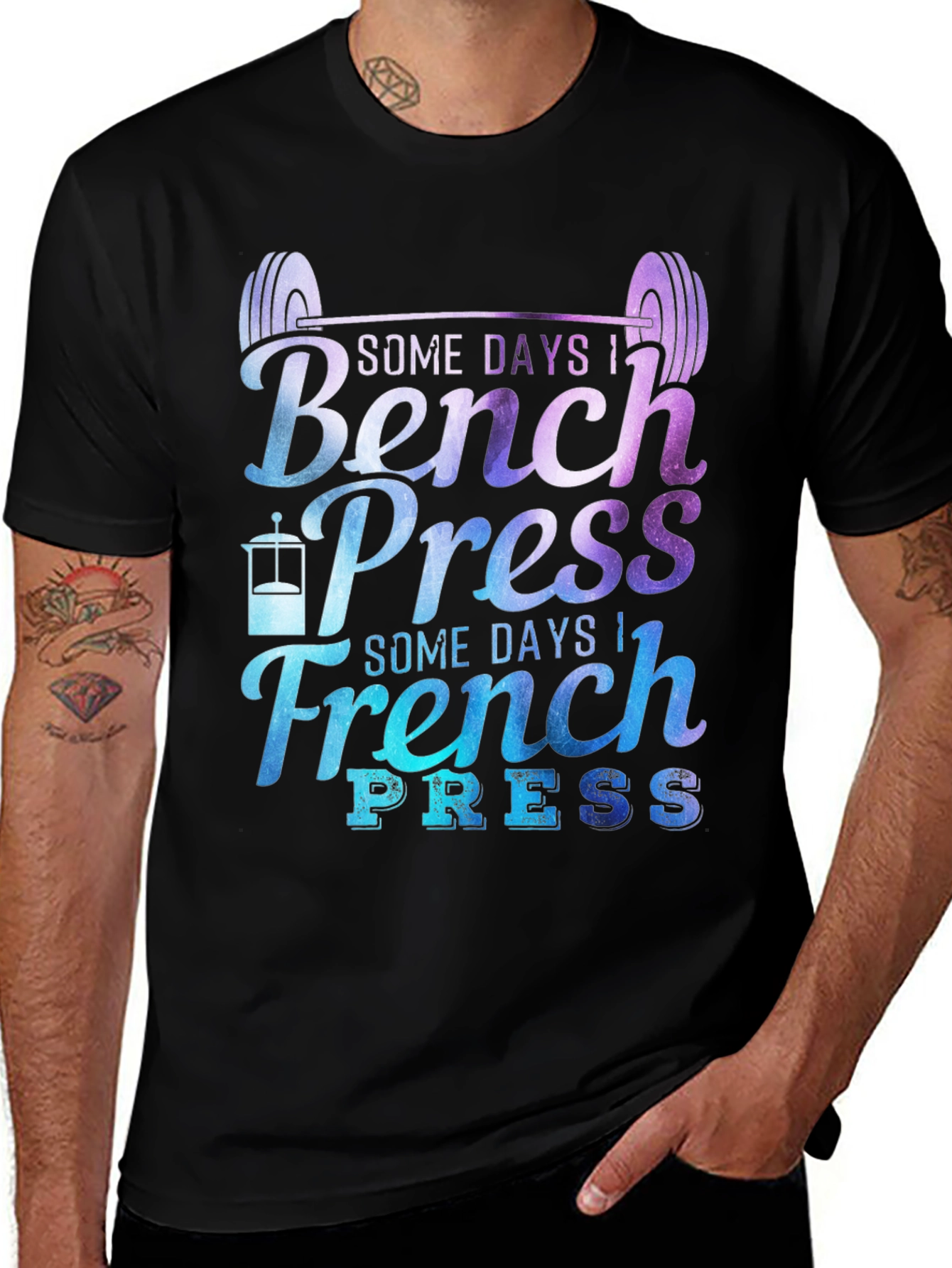 Bench Press & French Press Graphic T-Shirt