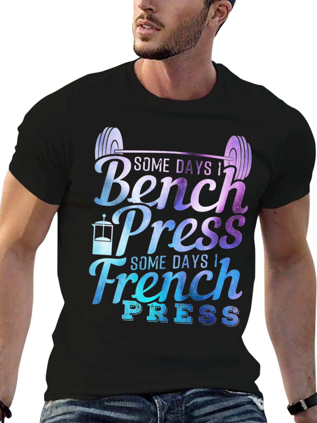 Bench Press & French Press Graphic T-Shirt