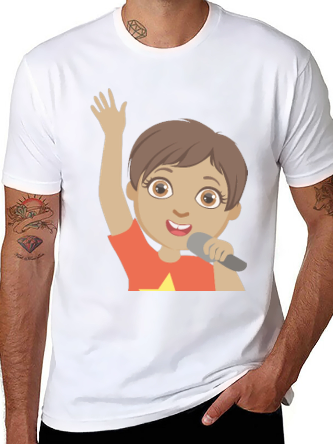 Cartoon Character Graphic Print Black T-Shirt