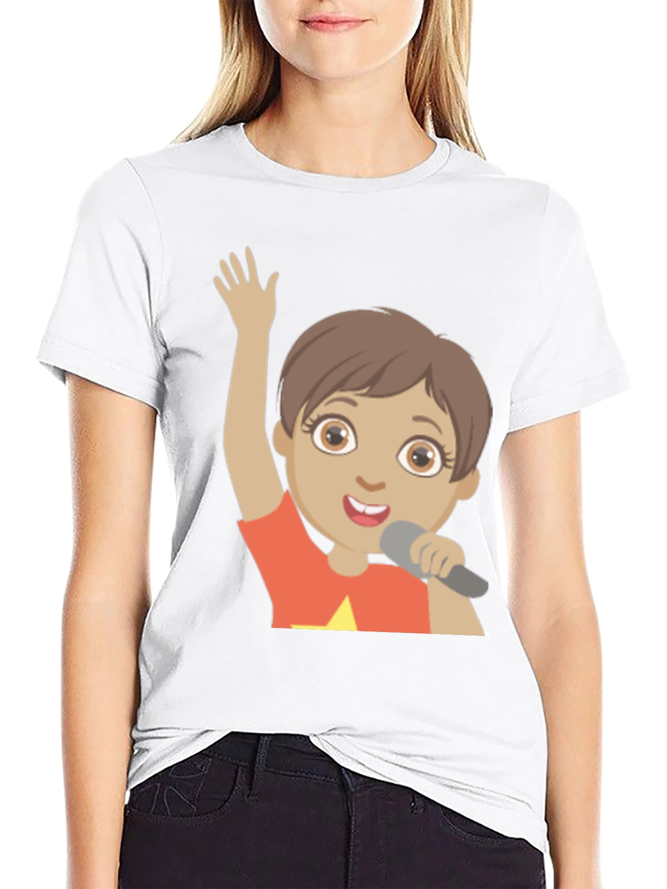Cartoon Character Graphic Print Black T-Shirt