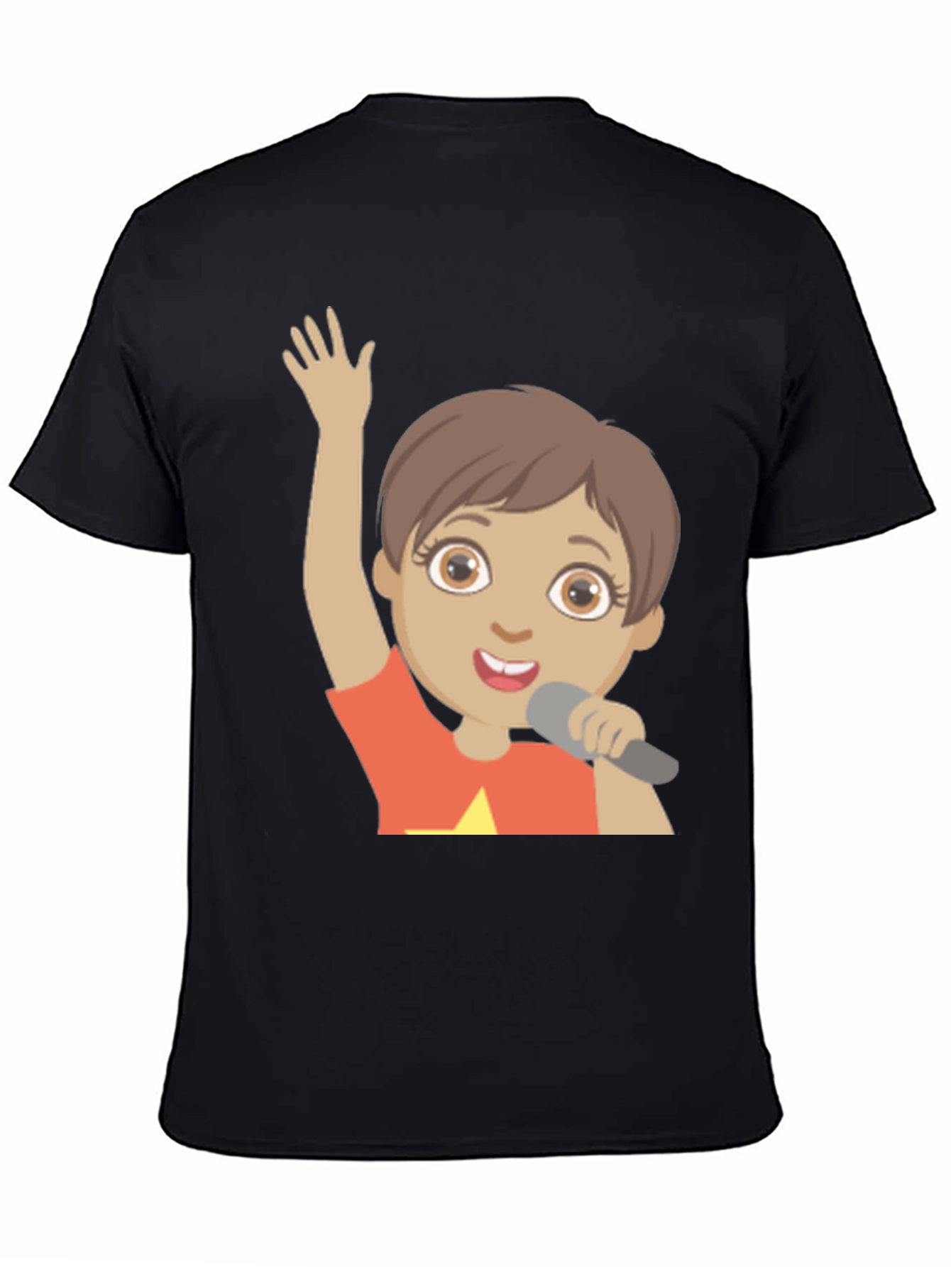Cartoon Character Graphic Print Black T-Shirt