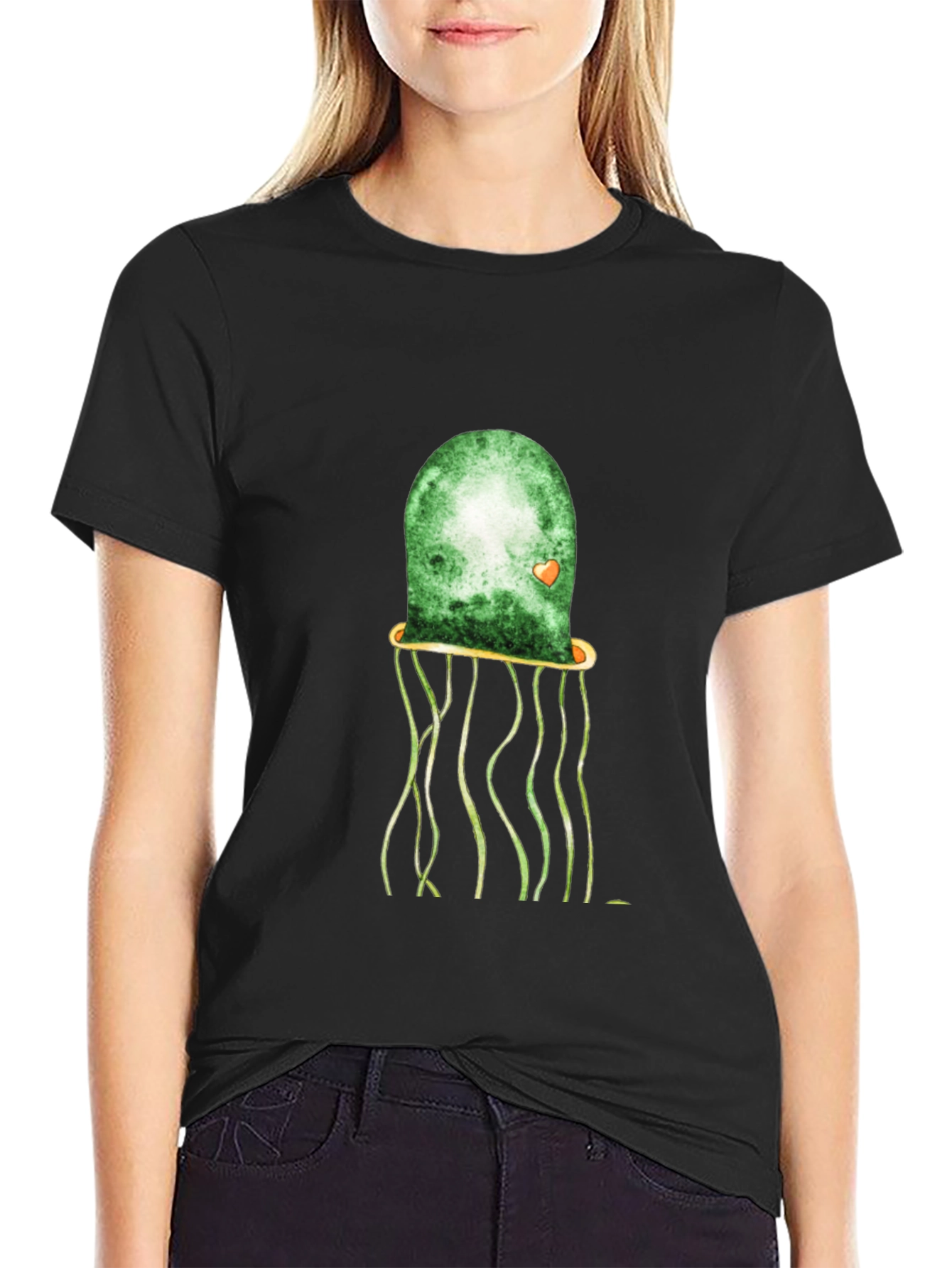 Green Jellyfish Graphic Tee - Unique Casual Style