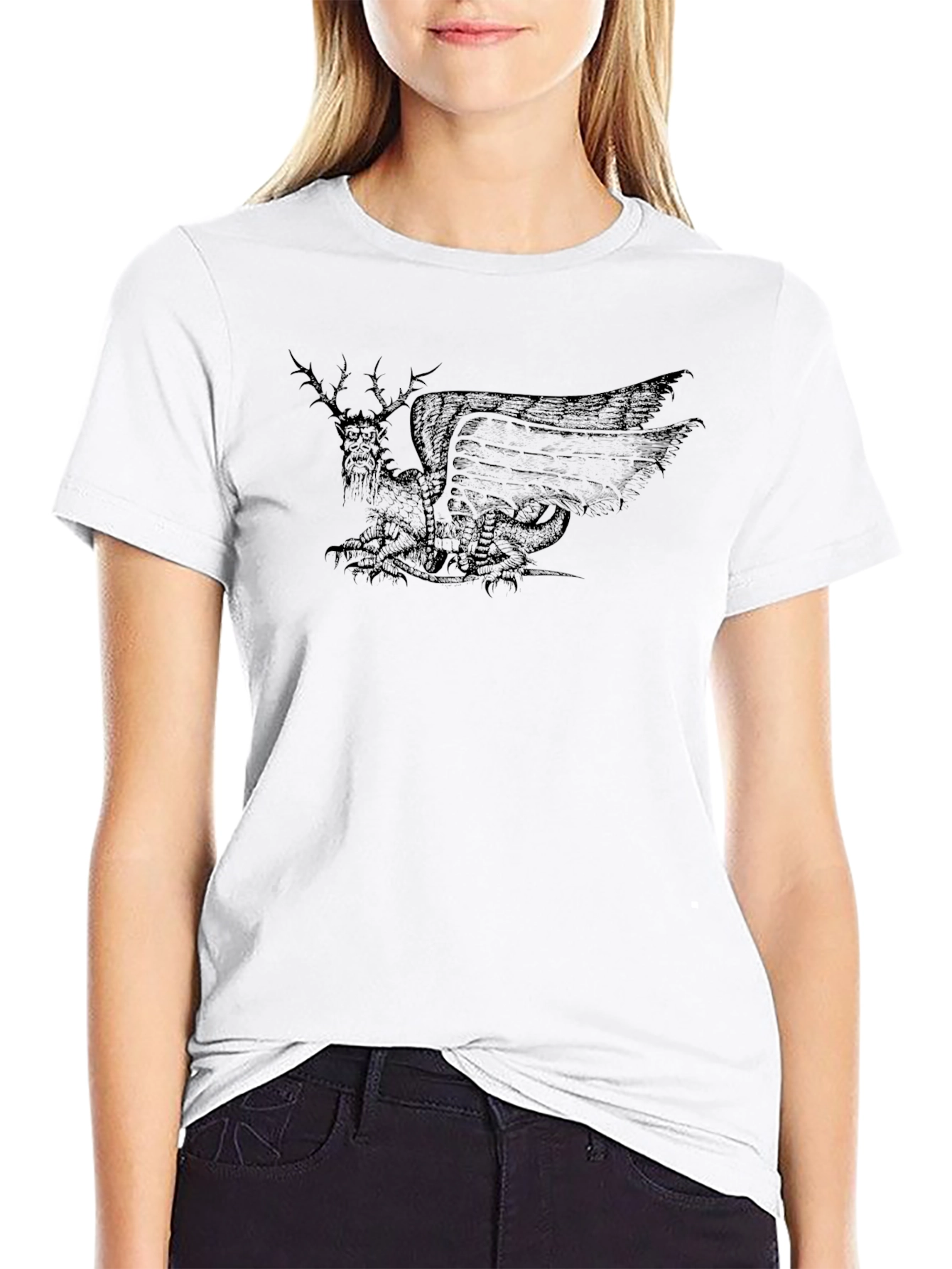 Mythical Creature Graphic Tee - Mens Black T-Shirt