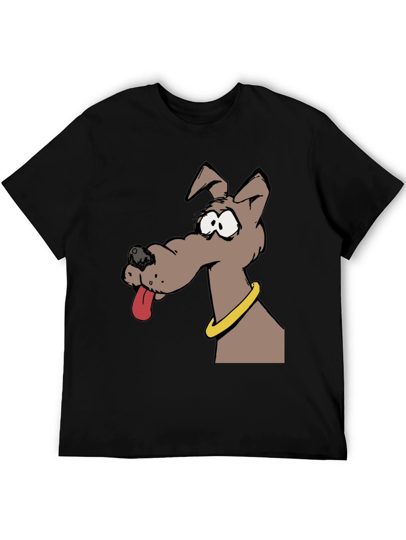 Cartoon Dog Graphic Tee - Unisex Black T-Shirt