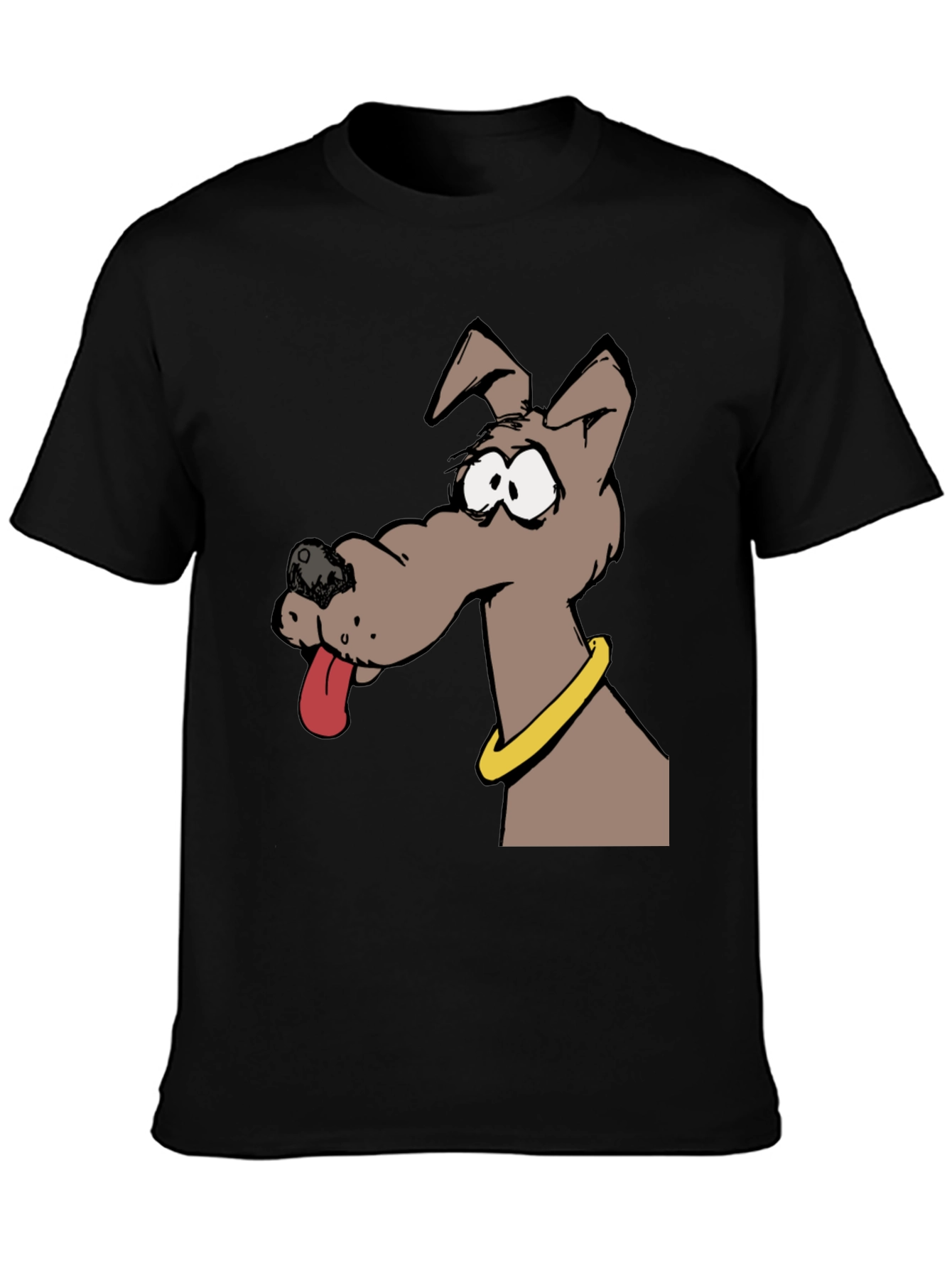Cartoon Dog Graphic Tee - Unisex Black T-Shirt