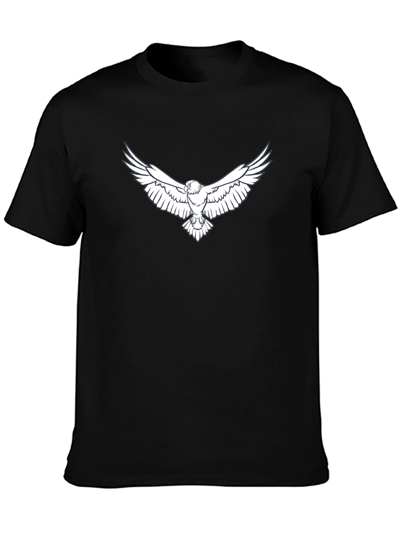 Mens Black T-Shirt with Eagle Graphic