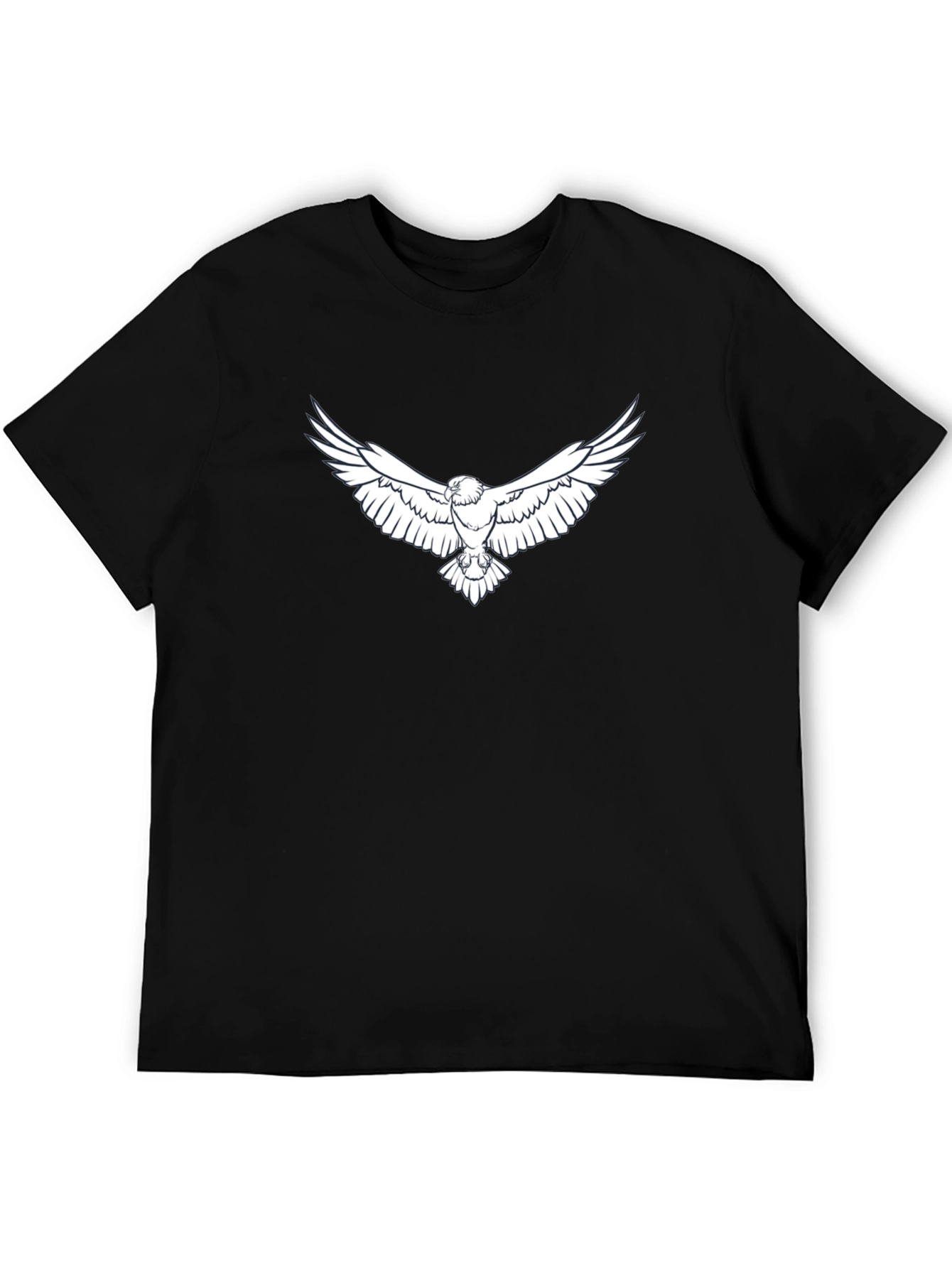 Mens Black T-Shirt with Eagle Graphic