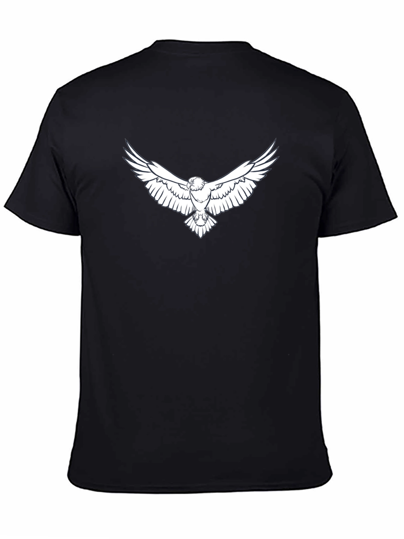 Mens Black T-Shirt with Eagle Graphic