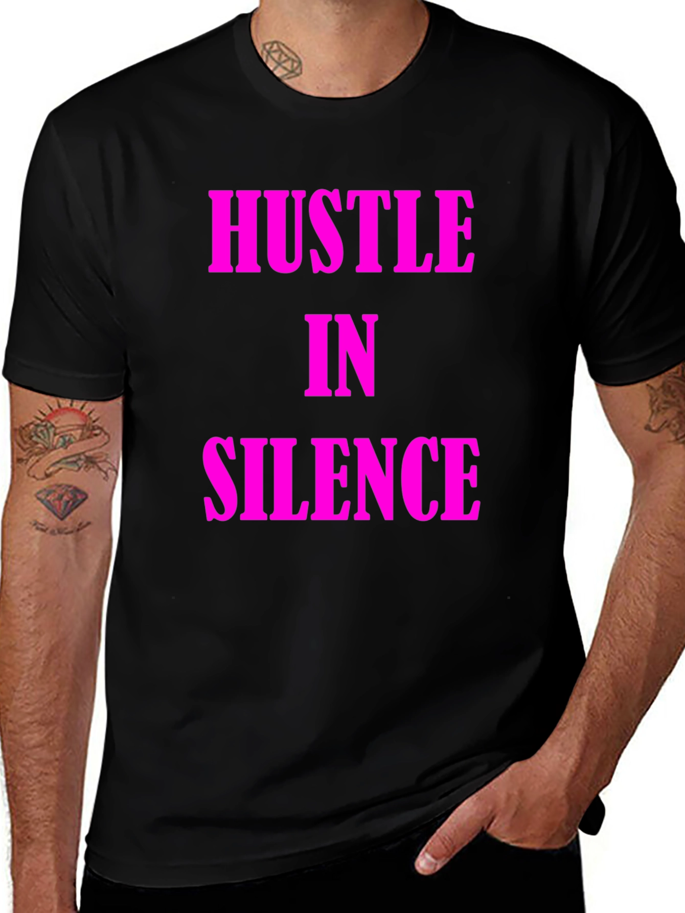 Hustle in Silence Black T-Shirt