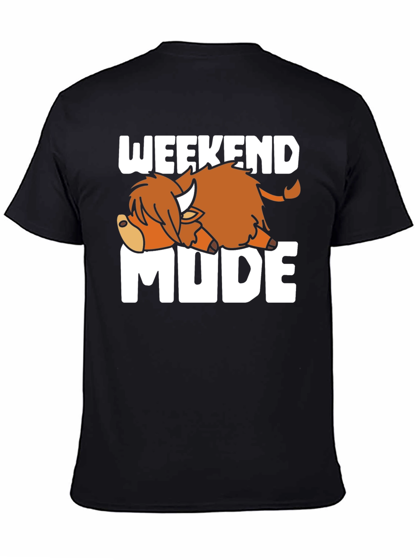 Weekend Mode T-Shirt Relaxed Highland Cow Tee