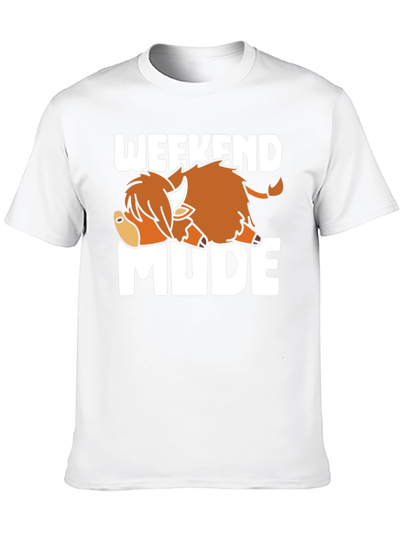 Weekend Mode T-Shirt Relaxed Highland Cow Tee
