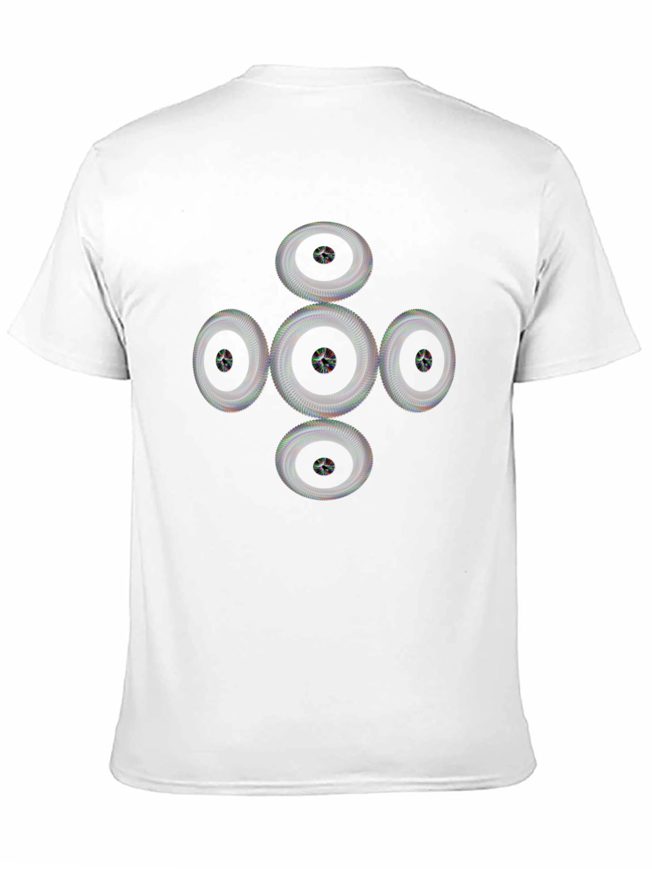 Geometric Wheel Pattern Black T-Shirt
