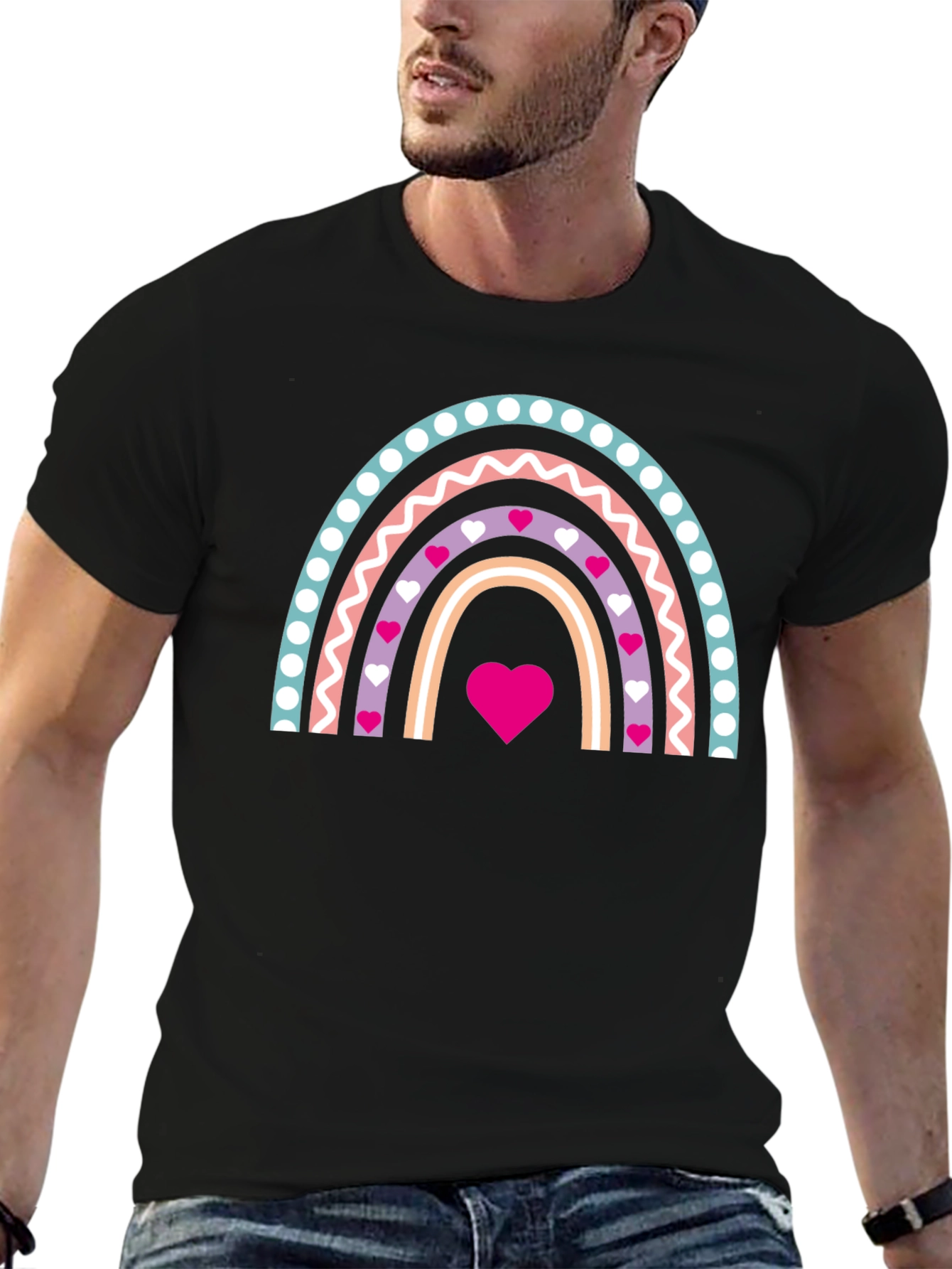 Heart Rainbow Graphic Tee - Love & Pride