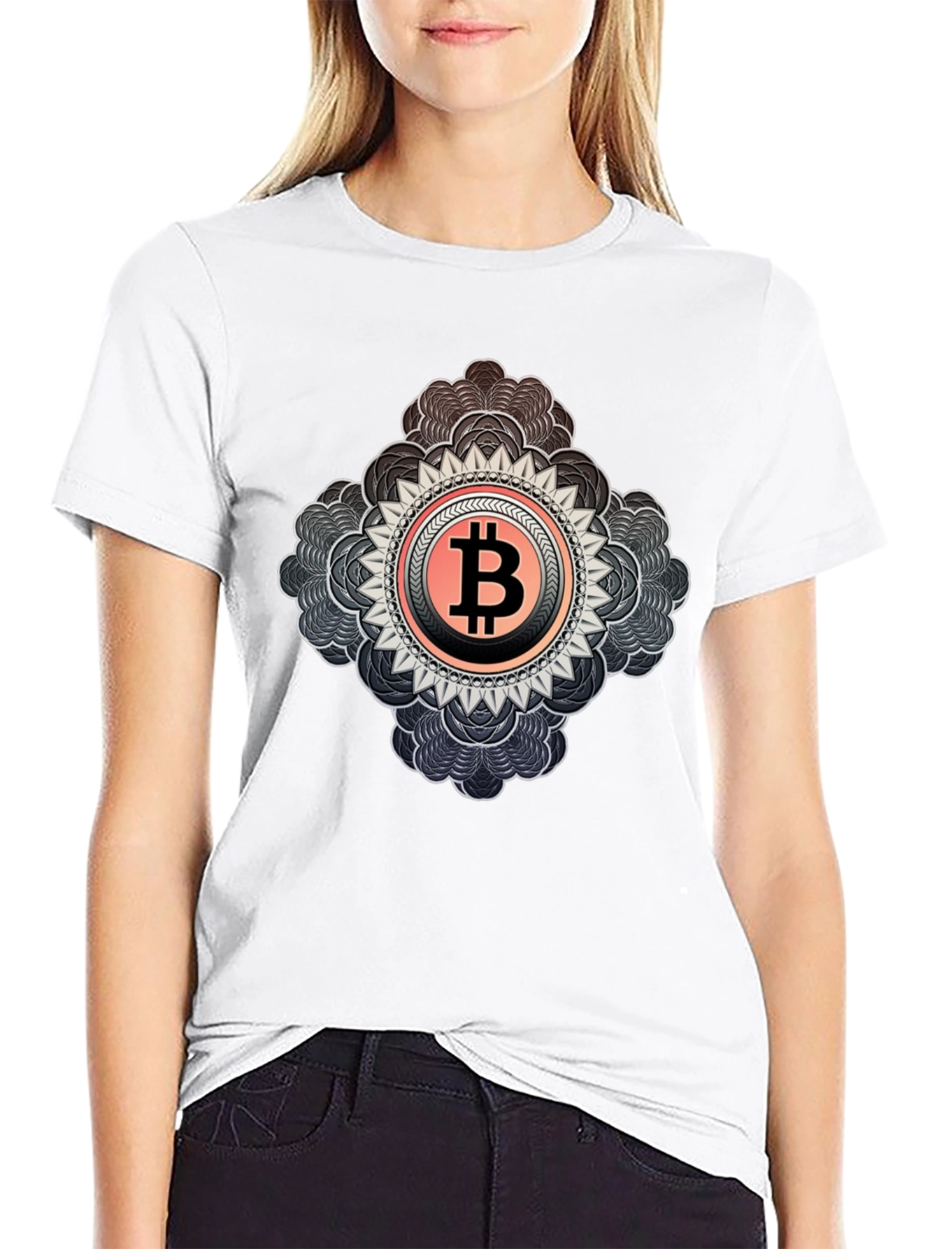 Bitcoin Mandala Graphic Tee - Crypto Inspired Fashion