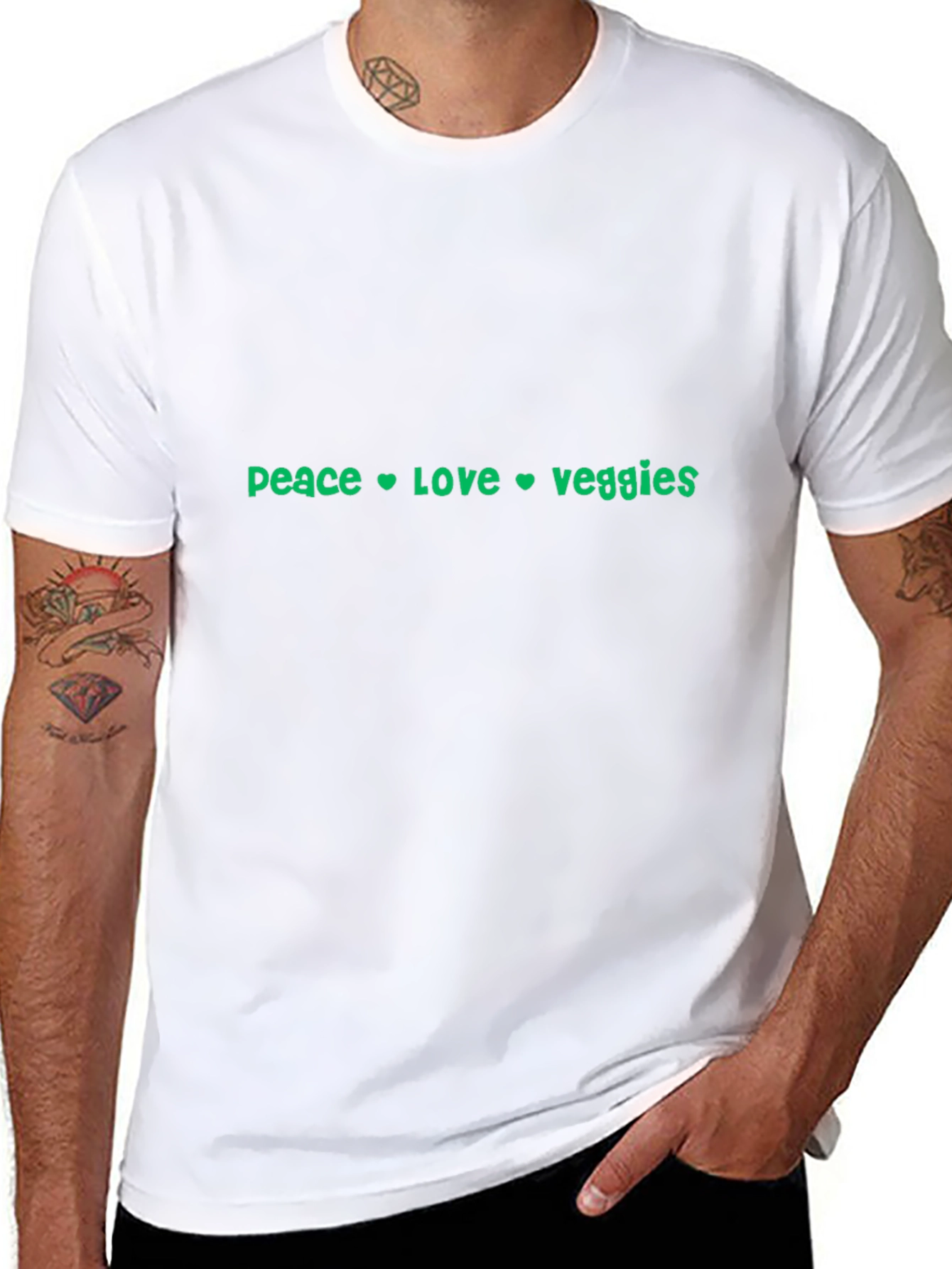 Peace Love Veggies Graphic T-Shirt
