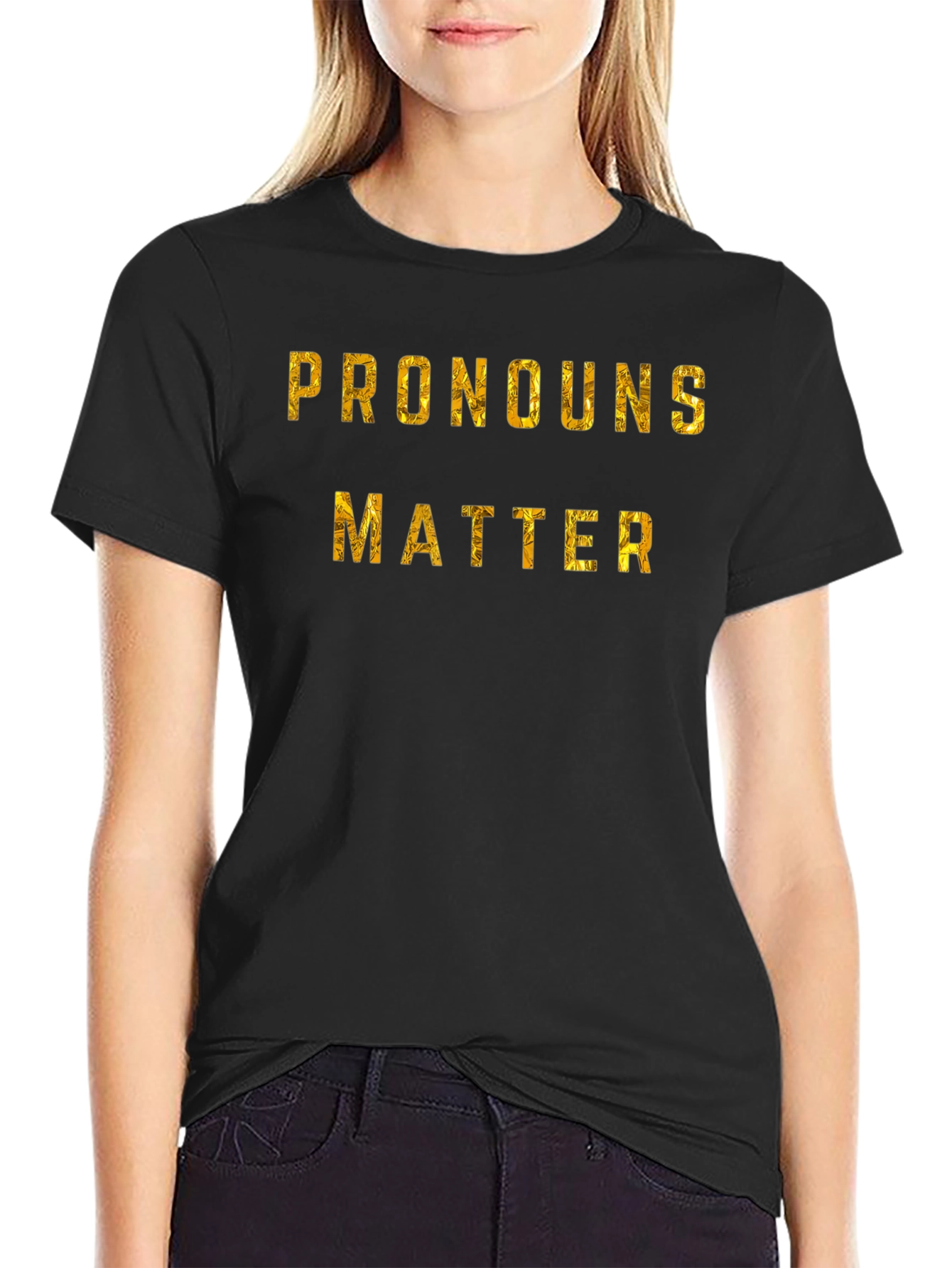 Pronouns Matter Graphic Tee - Black