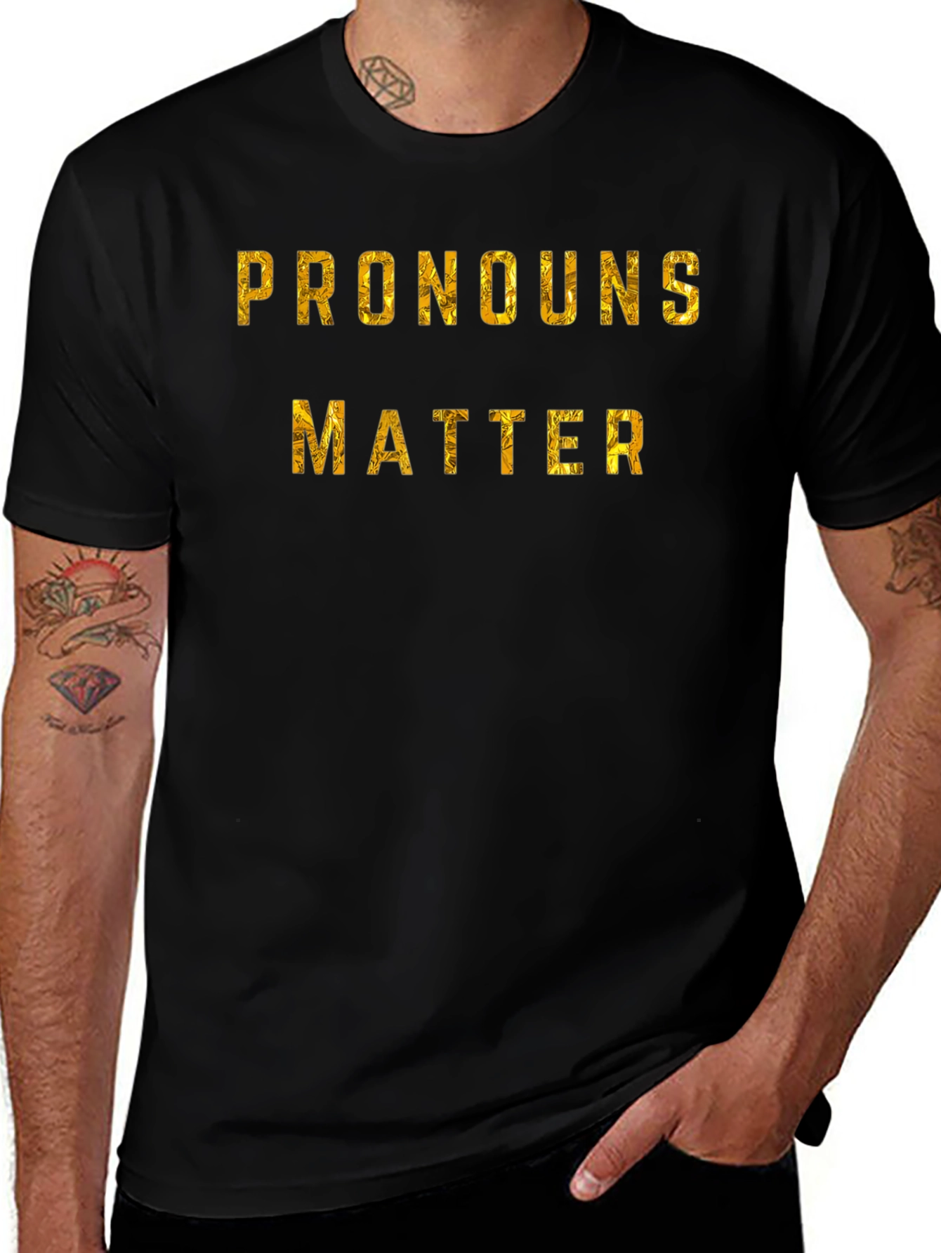 Pronouns Matter Graphic Tee - Black