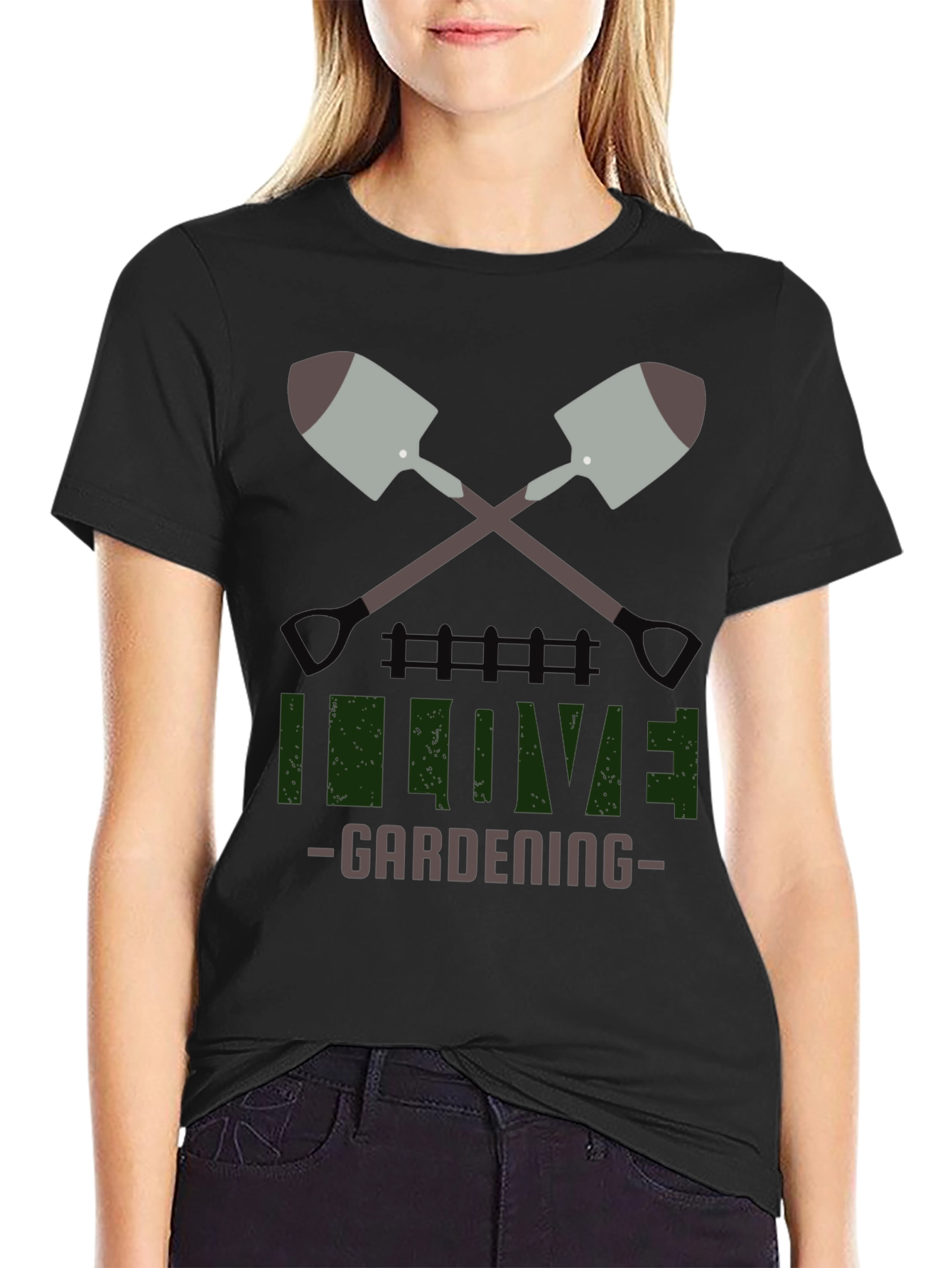 I Love Gardening Black T-Shirt