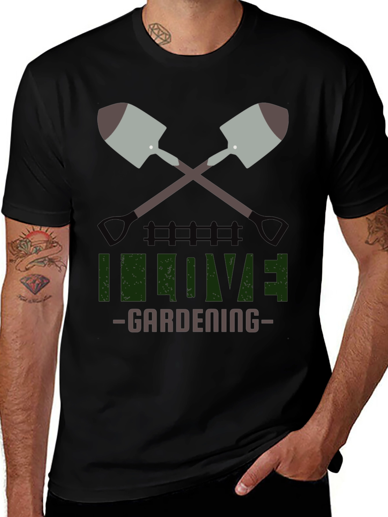 I Love Gardening Black T-Shirt
