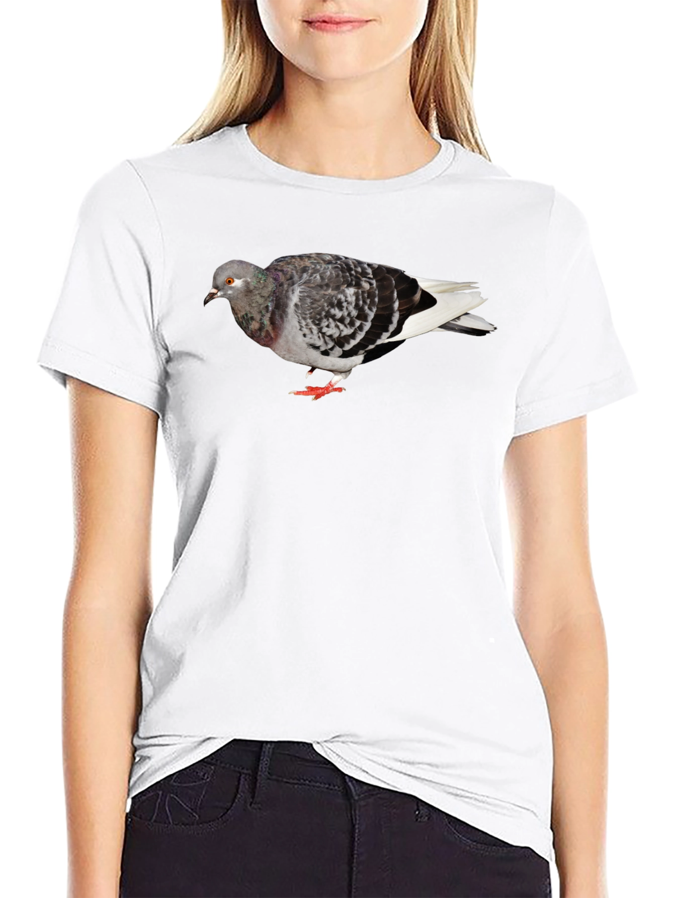 Pigeon Graphic Black T-Shirt