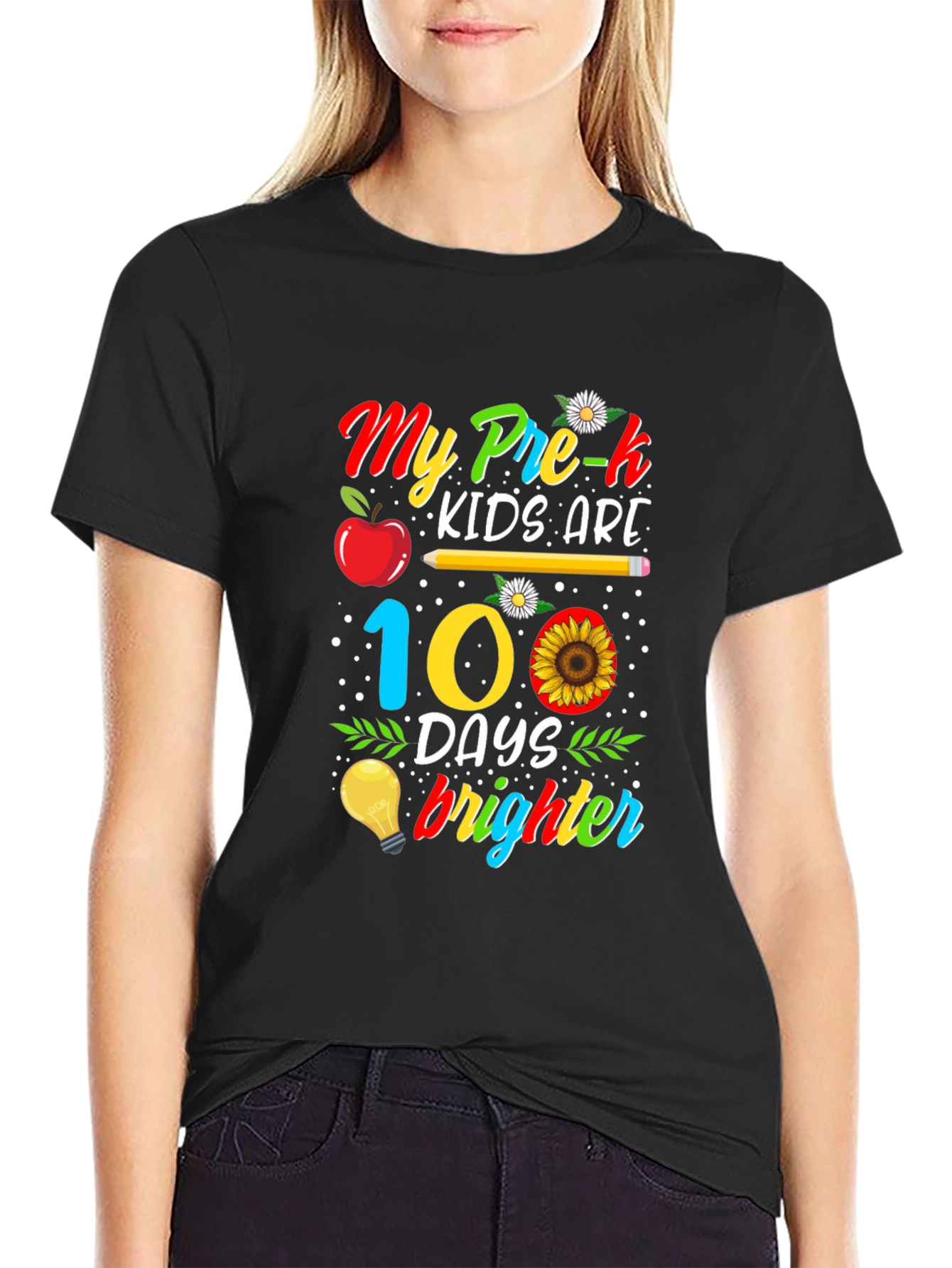 Pre-K 100 Days Brighter T-Shirt