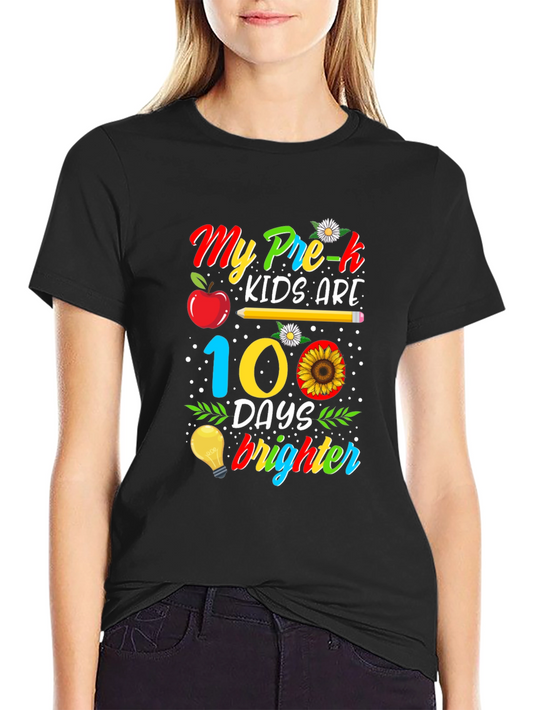 Pre-K 100 Days Brighter T-Shirt
