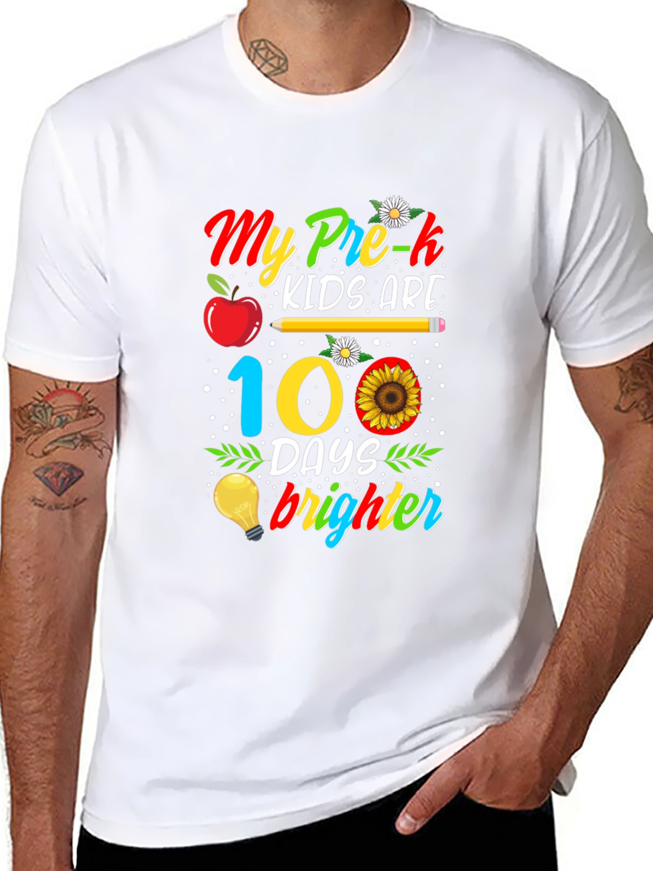 Pre-K 100 Days Brighter T-Shirt