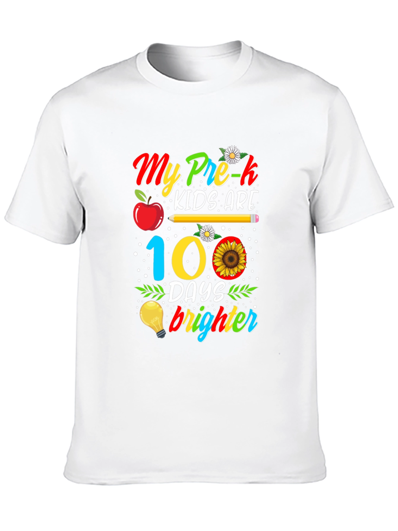 Pre-K 100 Days Brighter T-Shirt