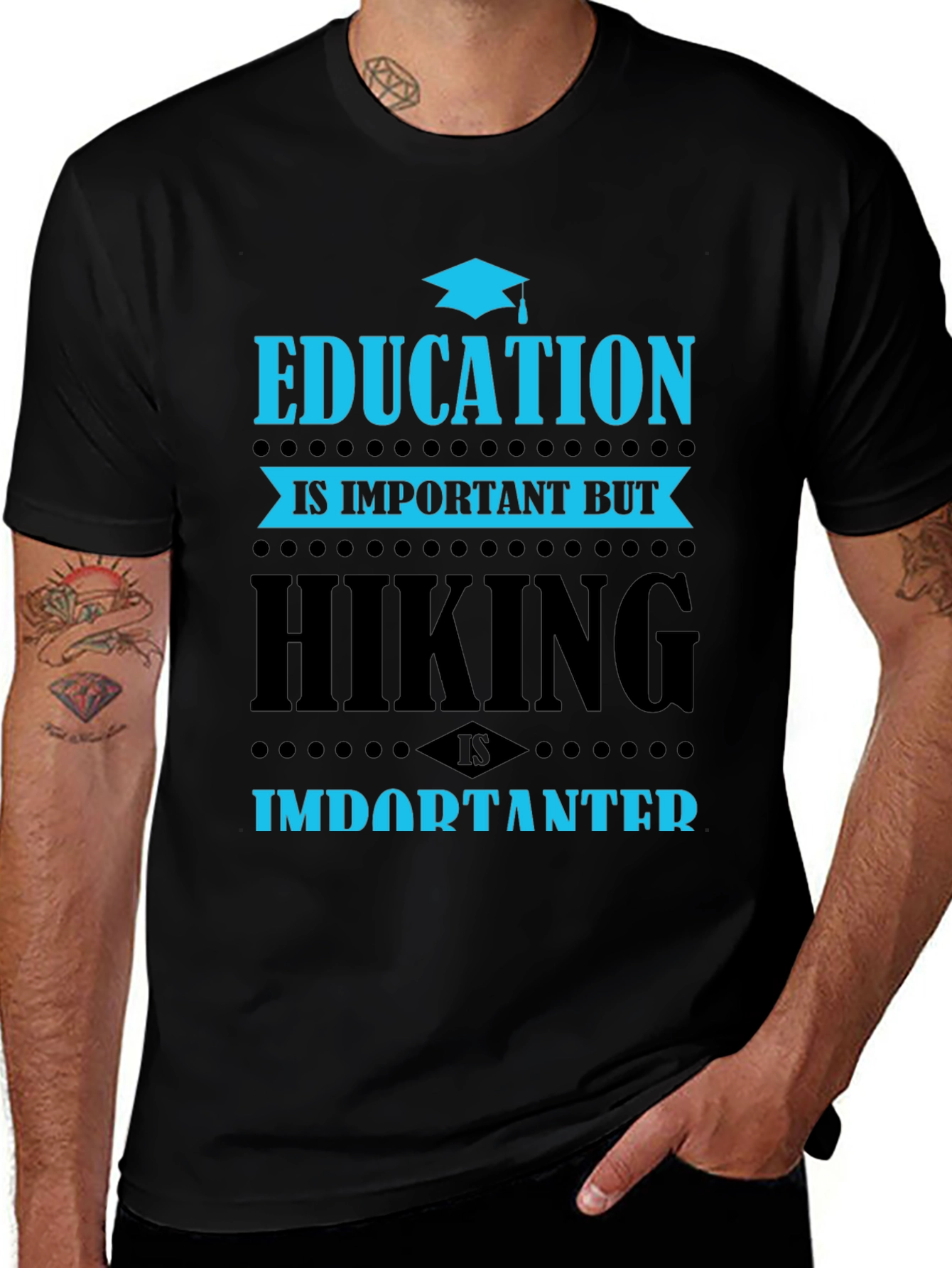 Education vs. Hiking Graphic Tee