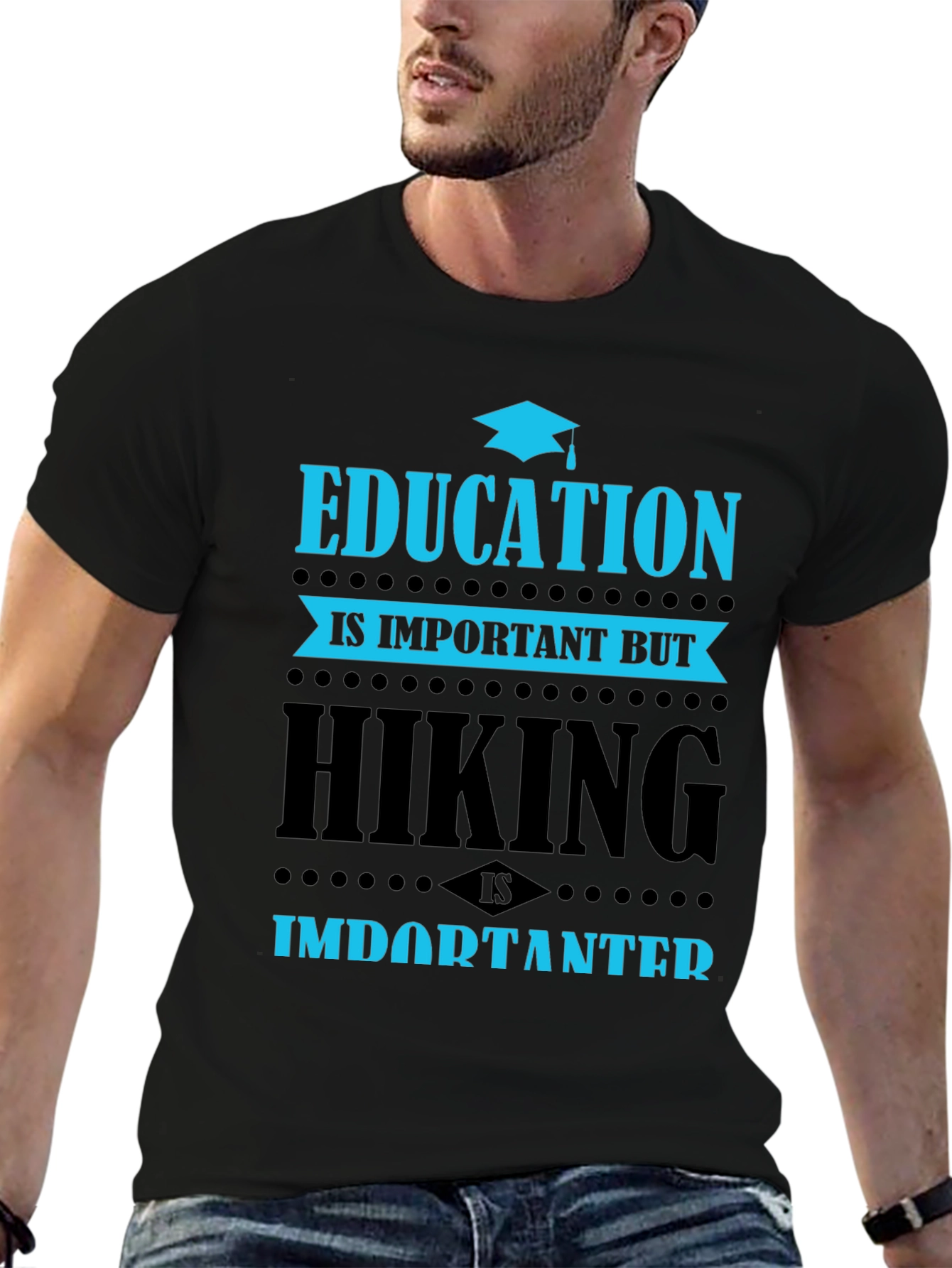 Education vs. Hiking Graphic Tee