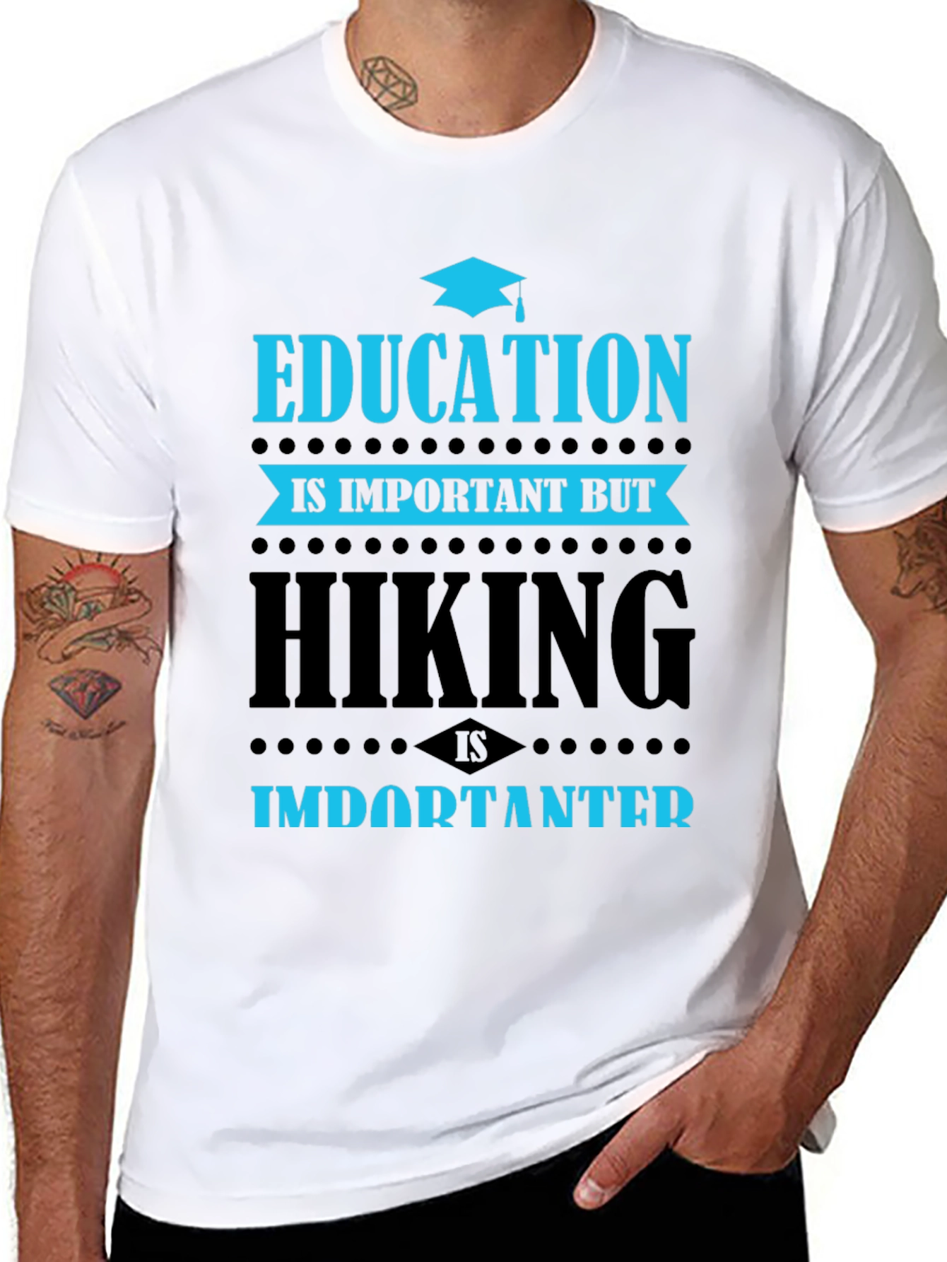 Education vs. Hiking Graphic Tee