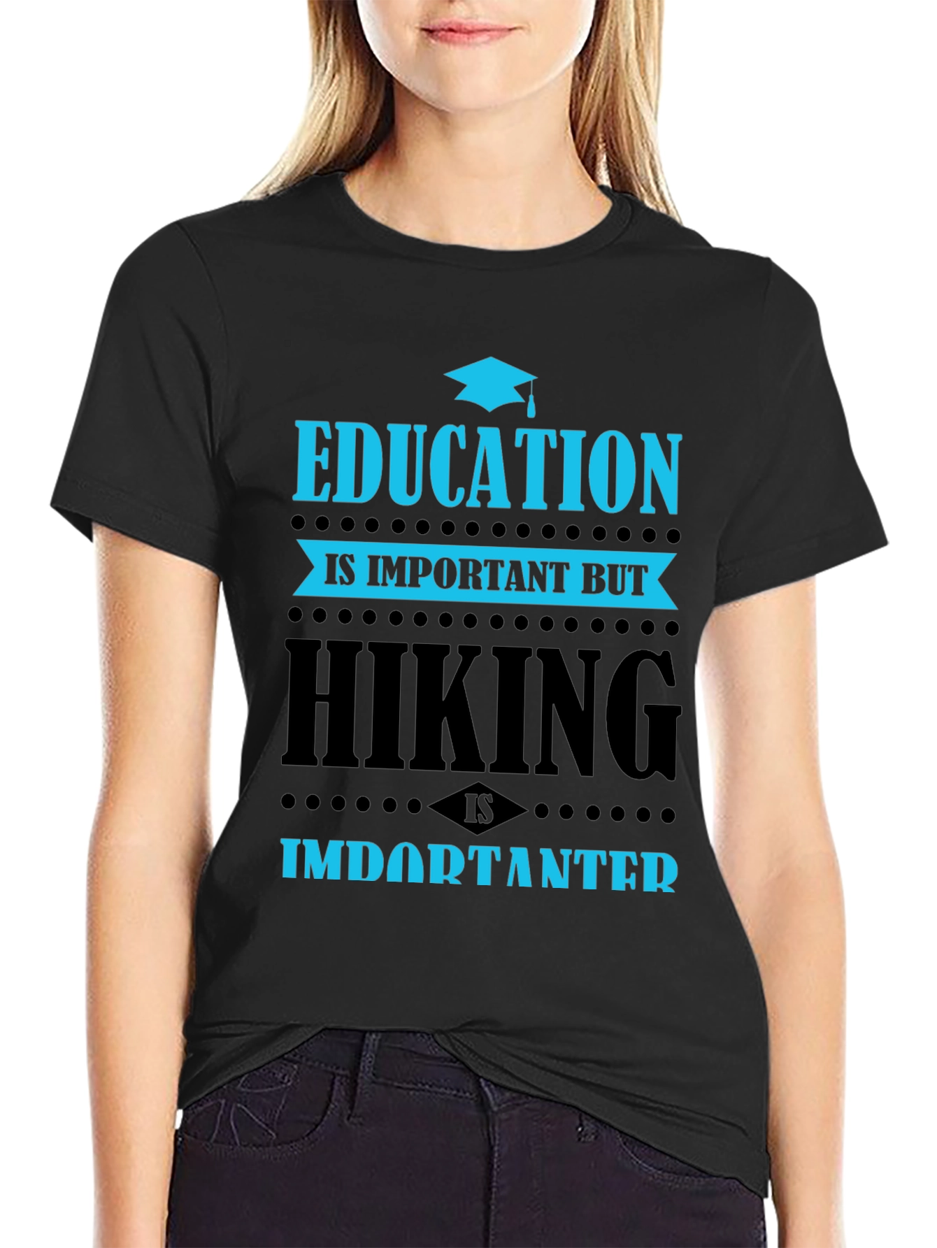 Education vs. Hiking Graphic Tee