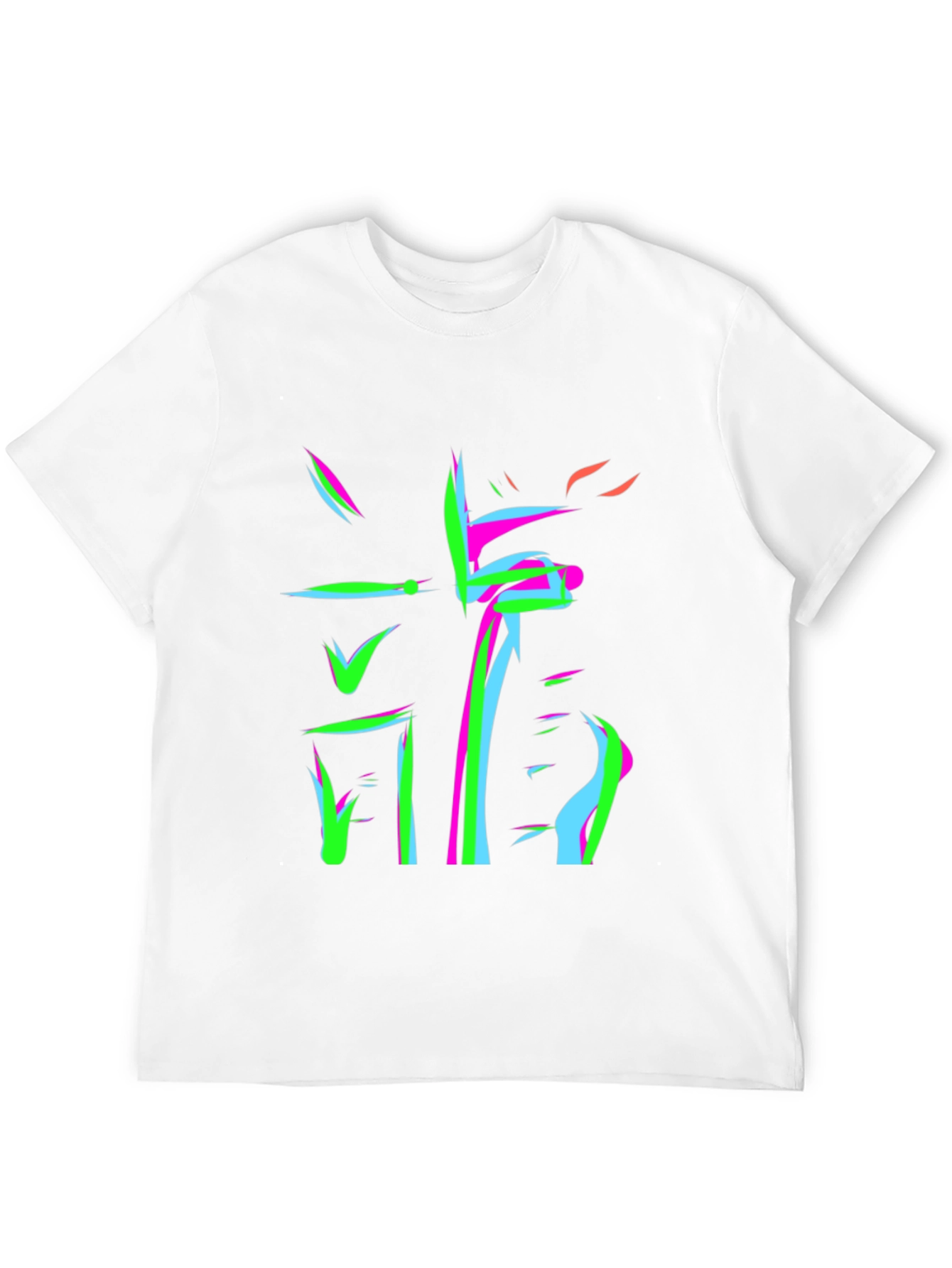 Abstract Neon Graphic Print Black T-Shirt
