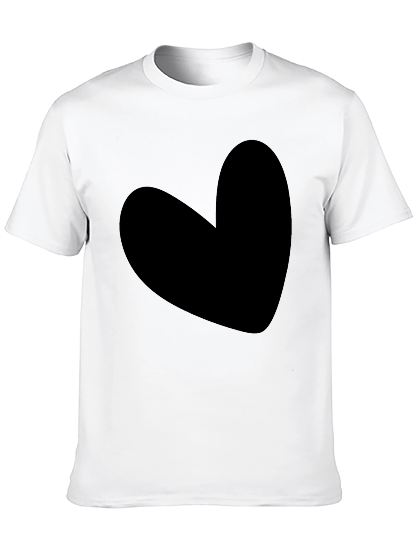Heart Graphic Tee - Solid Black Cotton Blend