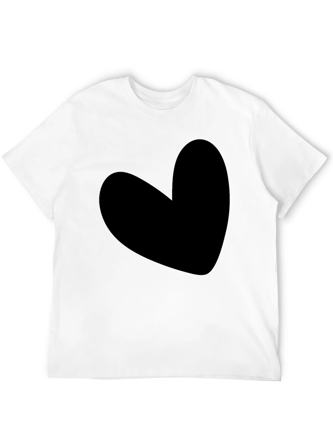 Heart Graphic Tee - Solid Black Cotton Blend