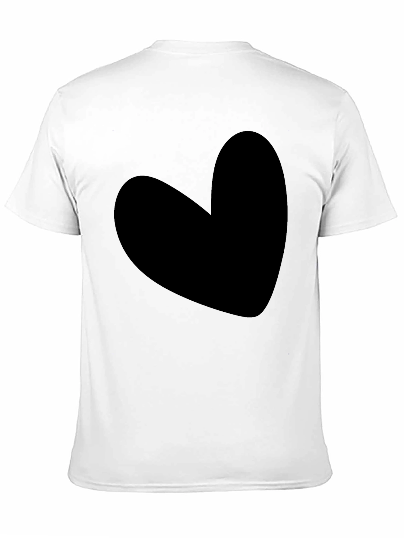 Heart Graphic Tee - Solid Black Cotton Blend