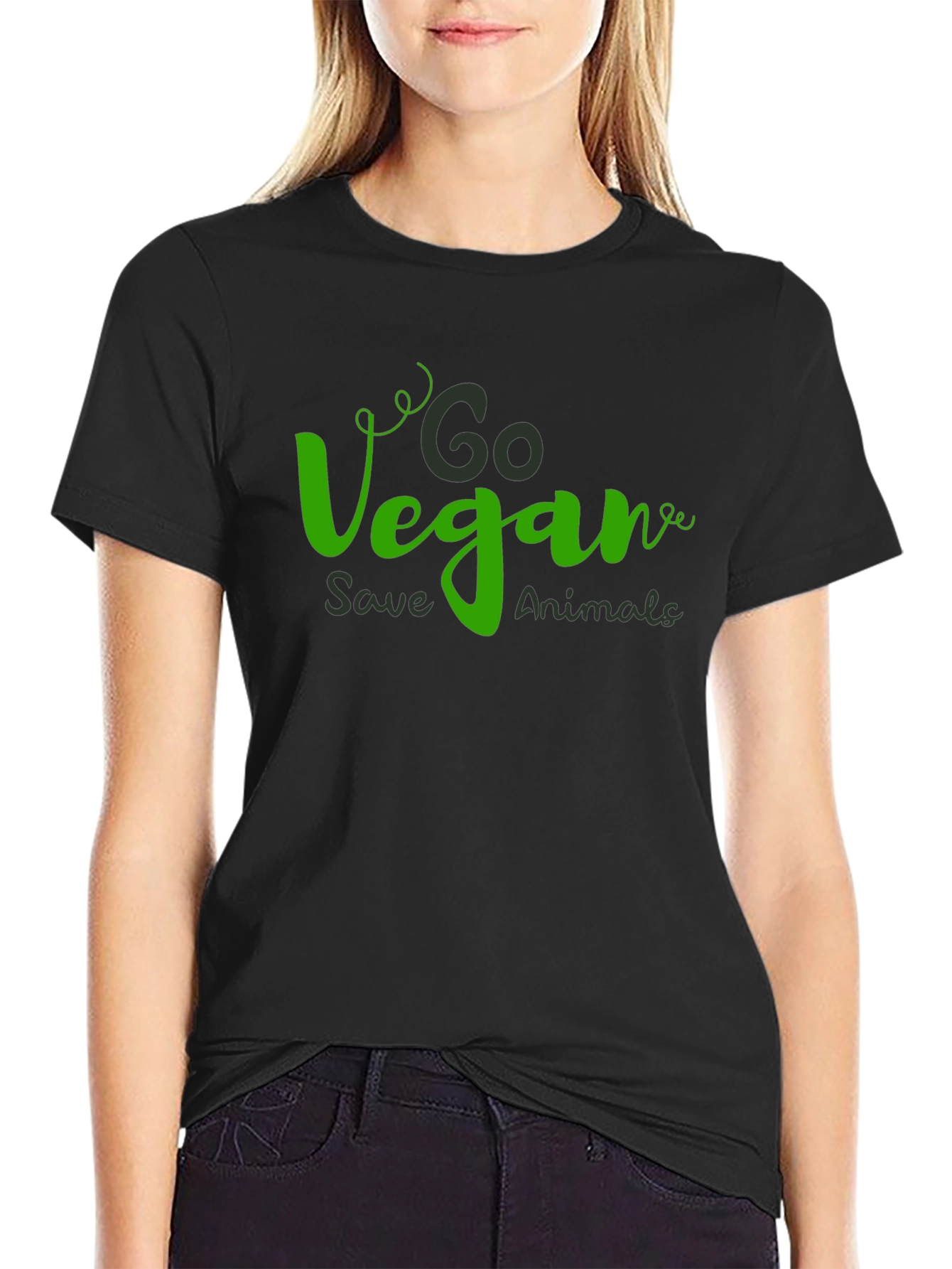Go Vegan Save Animals Graphic Tee