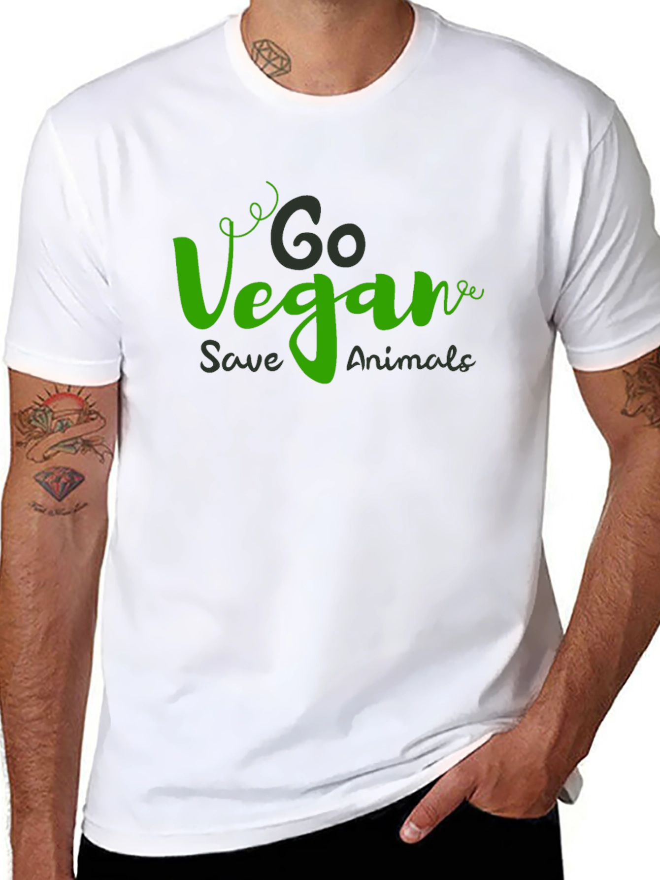 Go Vegan Save Animals Graphic Tee